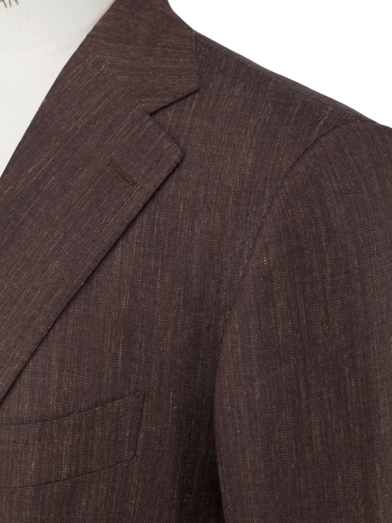 Cesare Attolini Castagne Brown Wool, Silk & Linen Melange Jacket