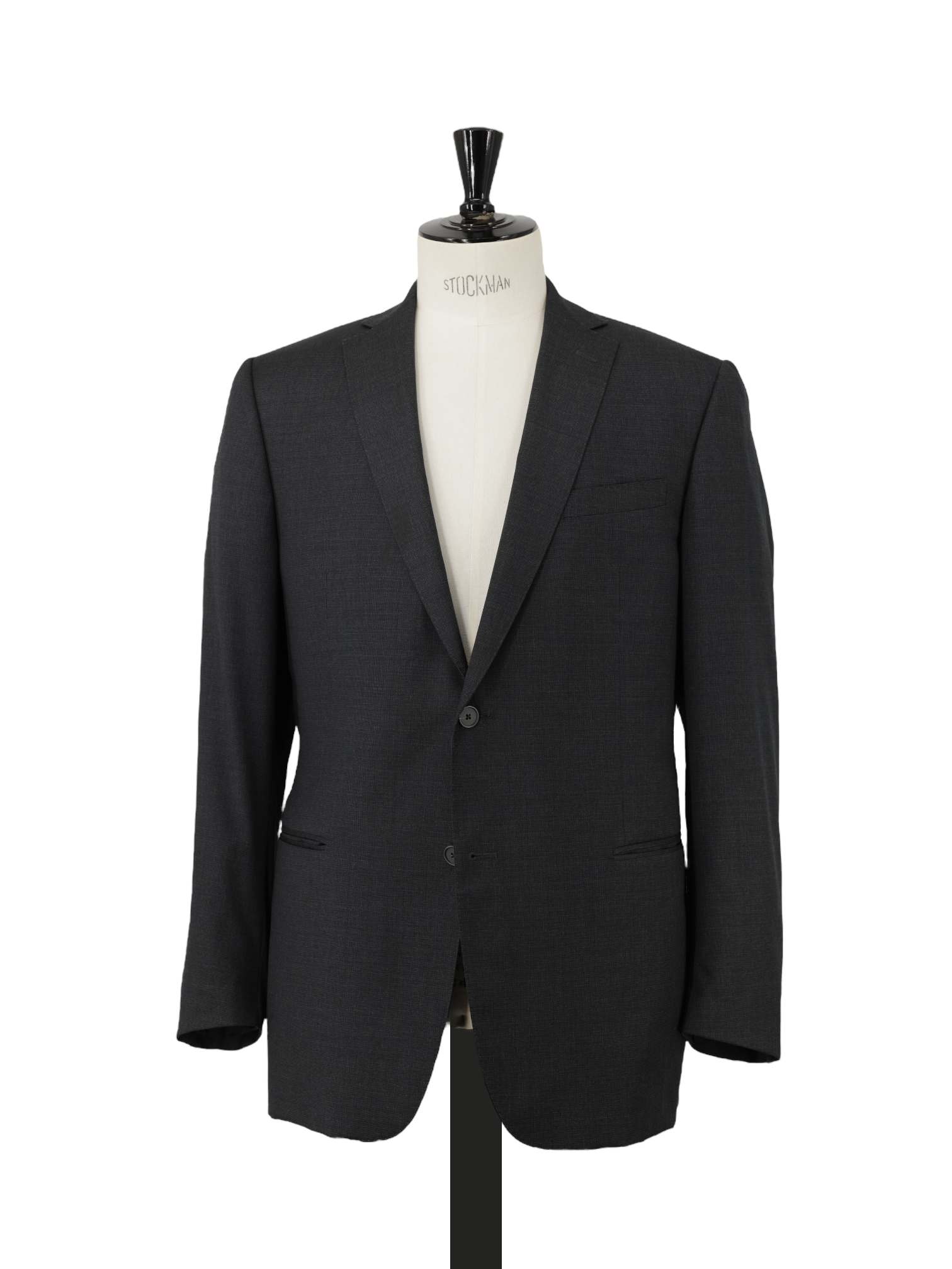 O349/スイス製 Ermenegildo Zegna スーツ 48 L 黒 Z-Zegna Anthracite Pure Wool Pinpoint Suit