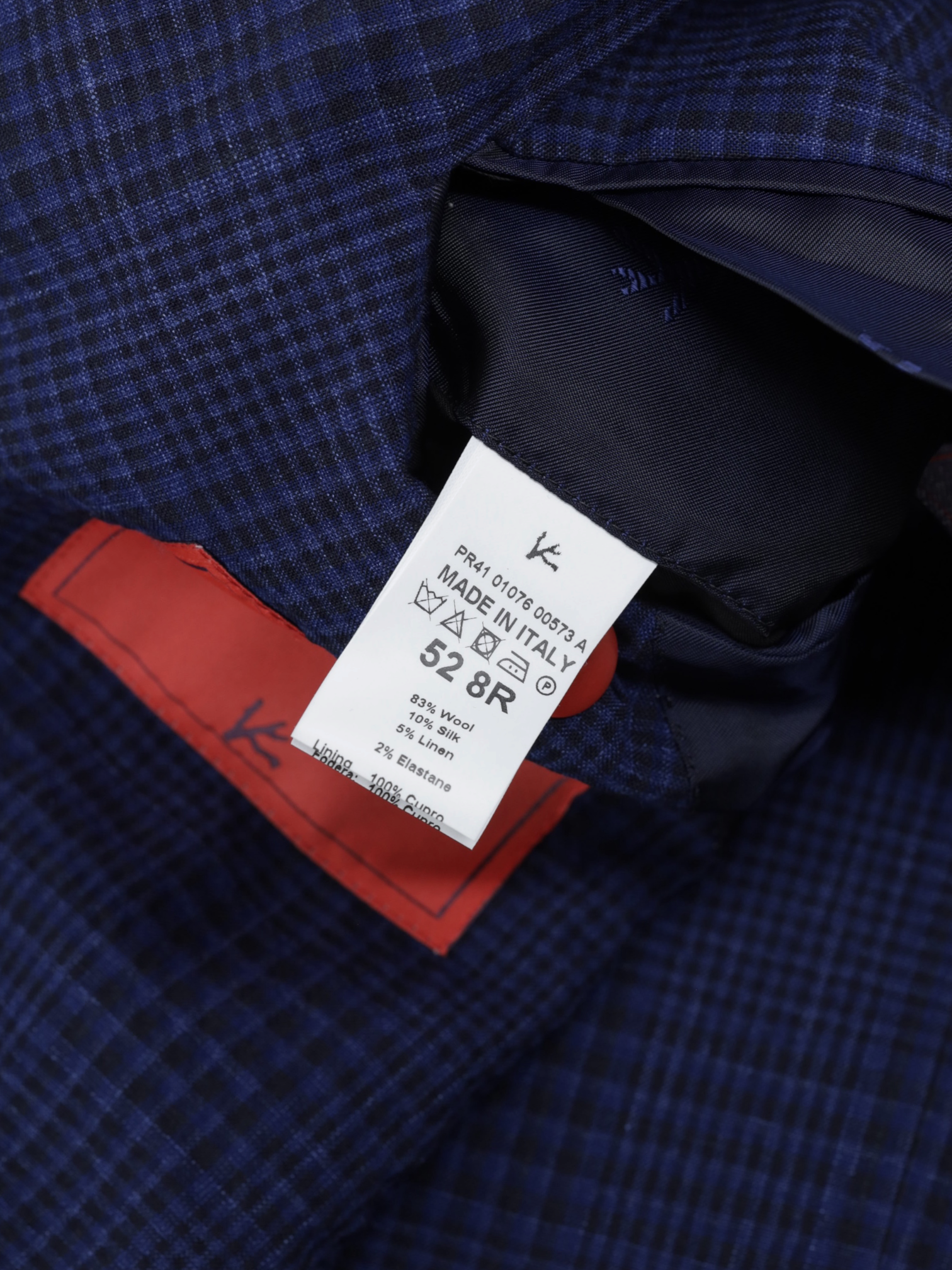 Isaia Cobalt Blue Wool, Silk & Linen Shadow-Check Amalfi Jacket