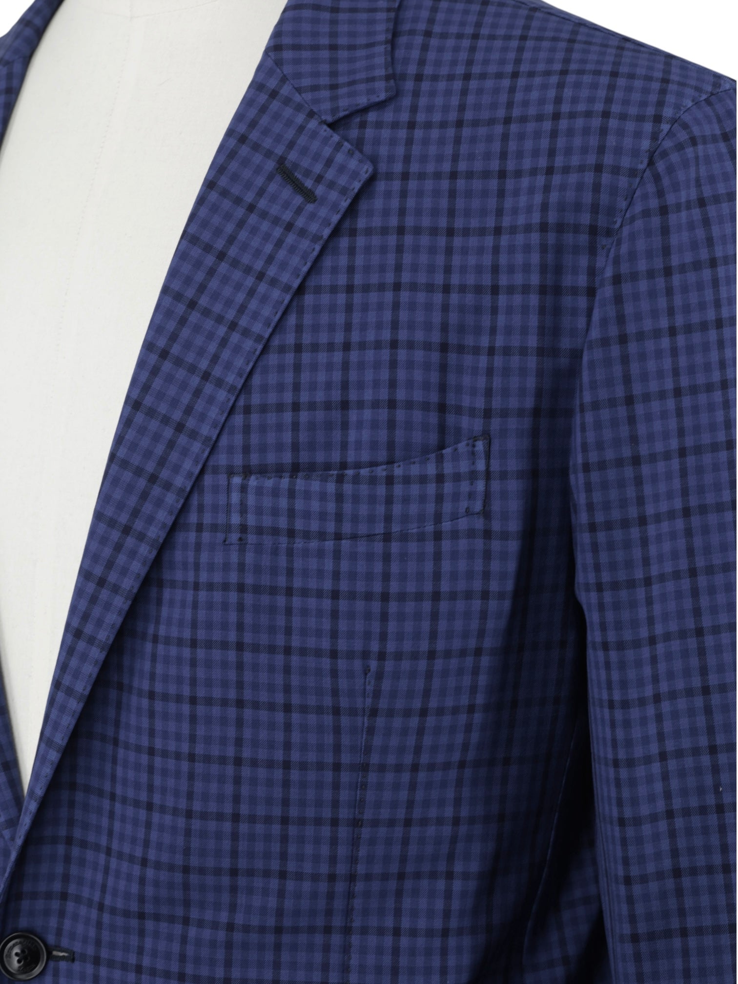 Ermenegildo Zegna Royal Blue "High Performance" Wool Checkered Jacket