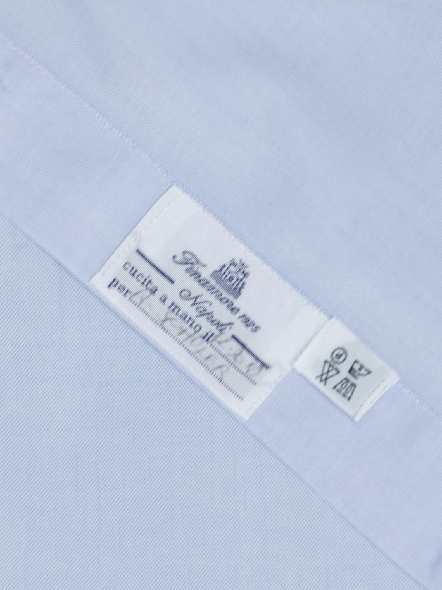 Finamore Light Blue Cotton "Collo Eduardo" Dress Shirt
