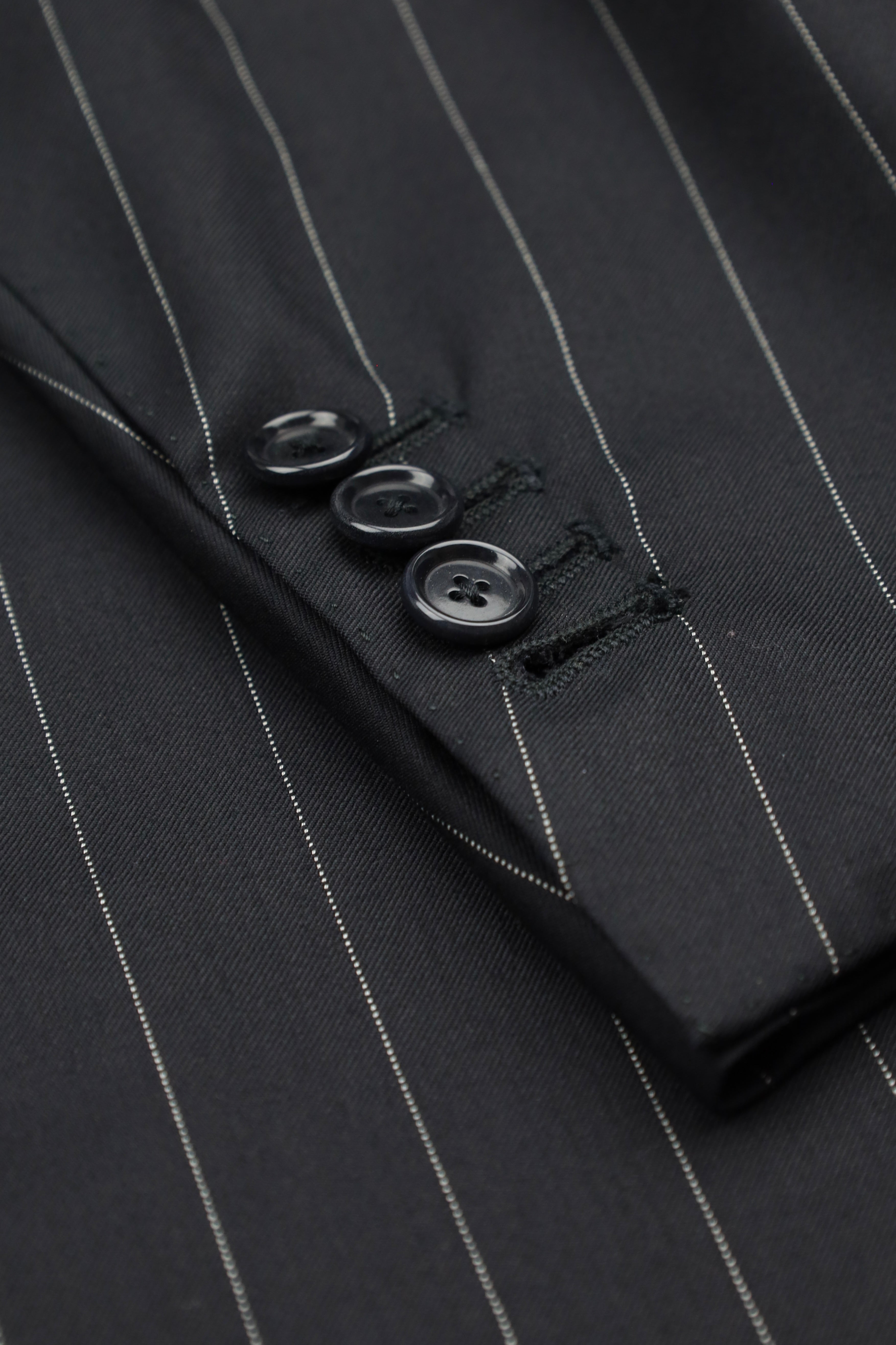 Cesare Attolini Black Super 160's Pinstripe Suit