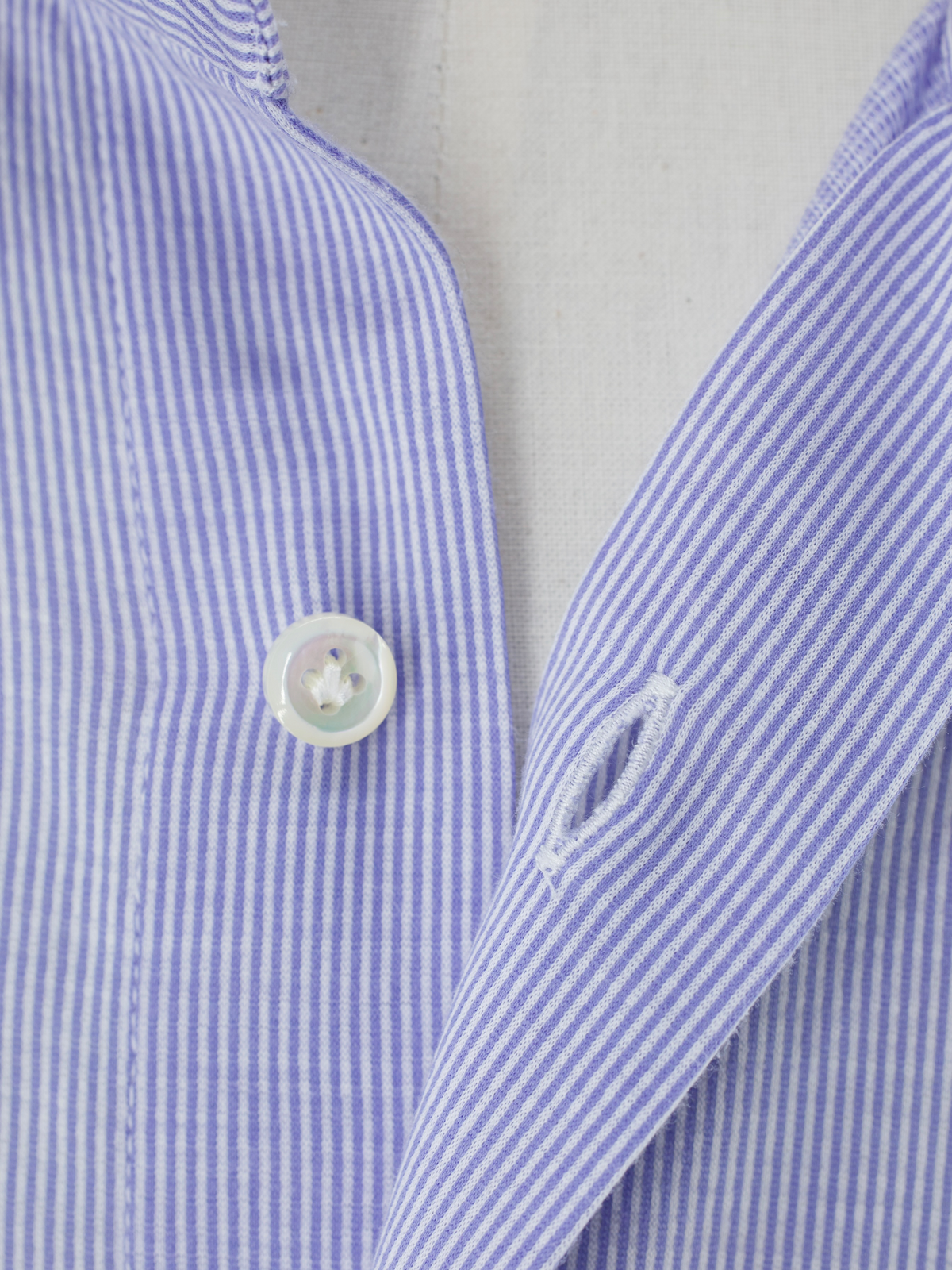 Cesare Attolini Light Blue & White Knitted-Cotton Shirt