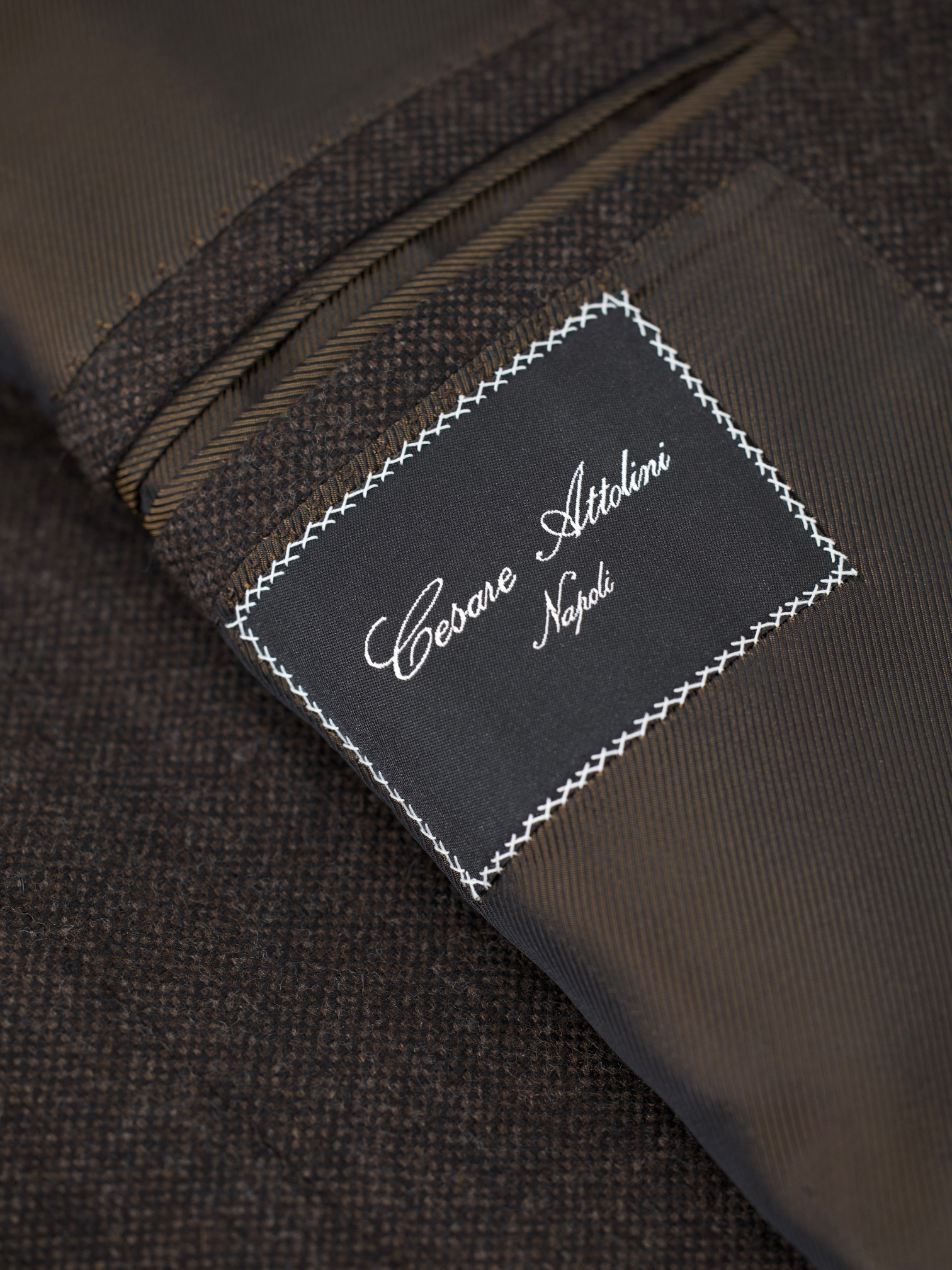Cesare Attolini Dark Brown Pure Cashmere Micro-Pattern Jacket