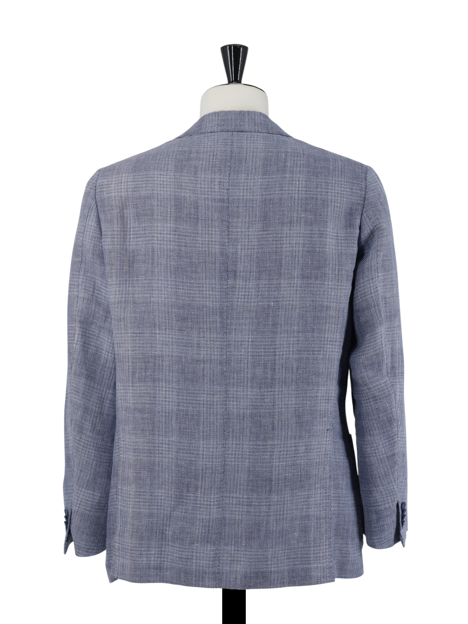 Cesare Attolini Steel Blue Linen & Wool Glenplaid Jacket