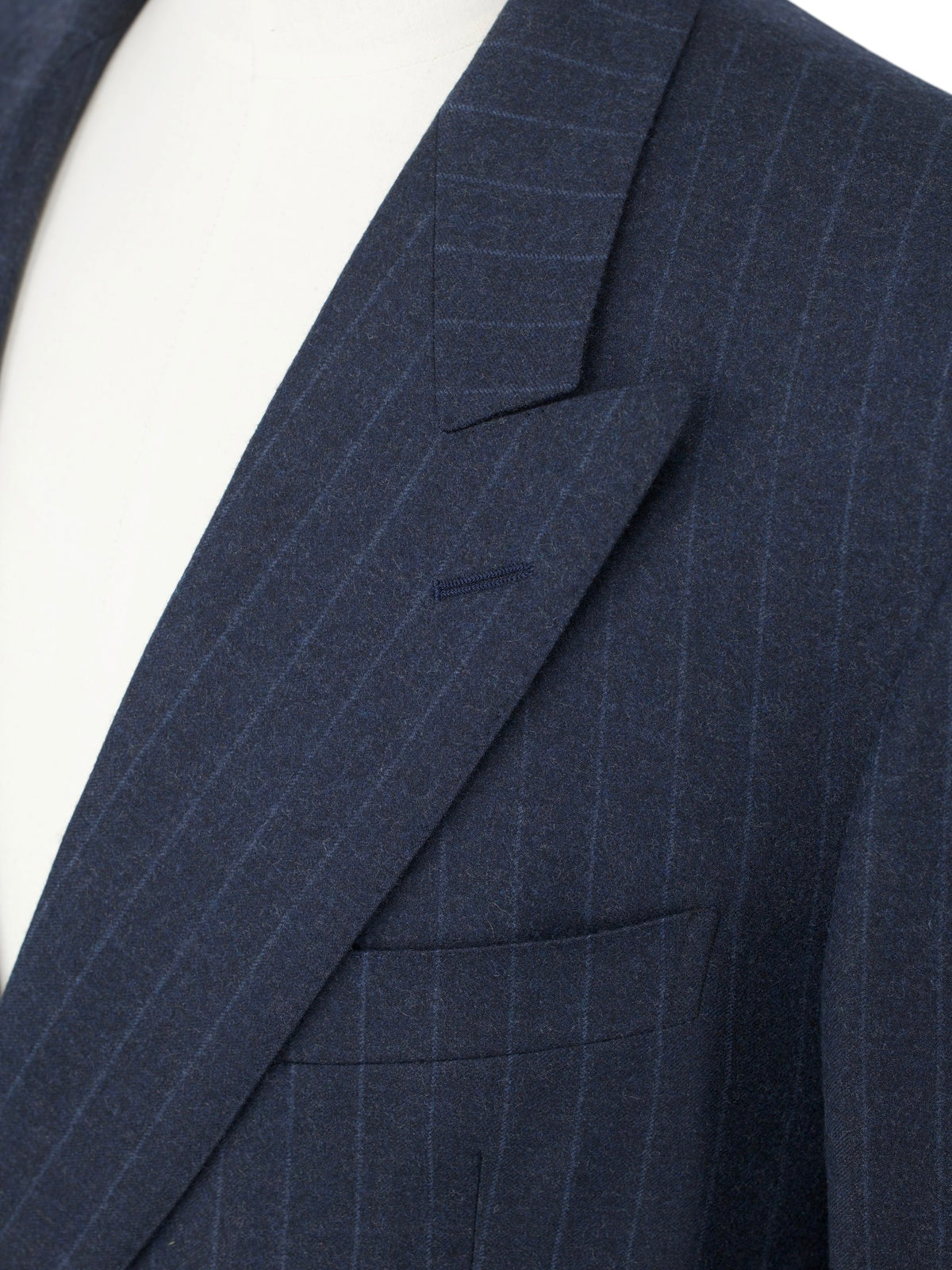 Ermenegildo Zegna Vintage Dark Blue Wool & Cashmere Double Breasted Pinstripe Suit