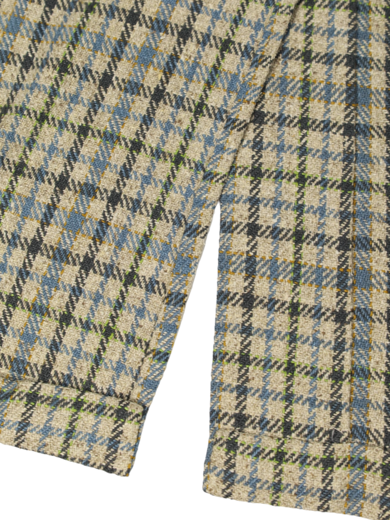 Loro Piana Sand & Turquoise Silk Gingham Check Jacket
