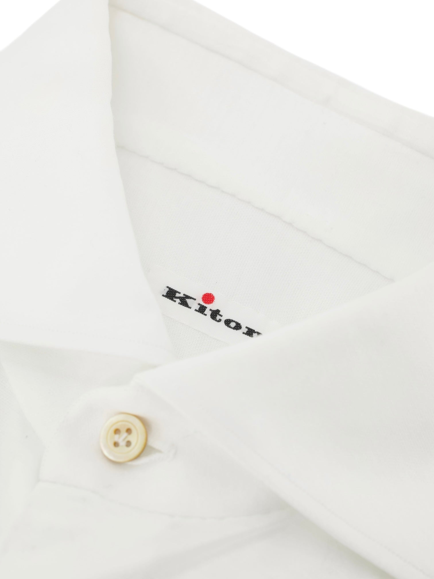 Kiton White Cotton Jersey Knitted Shirt