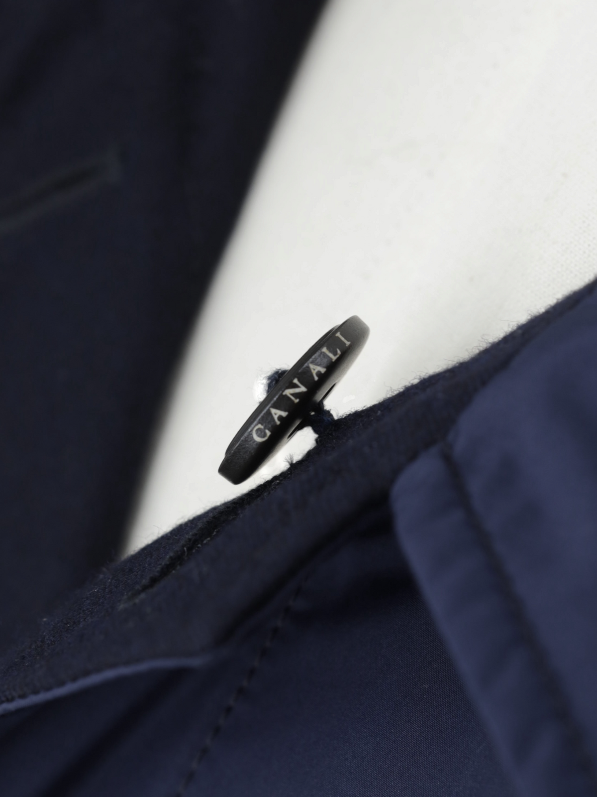 Canali Dark Blue Reversible Storm System Wool & Softshell Carcoat