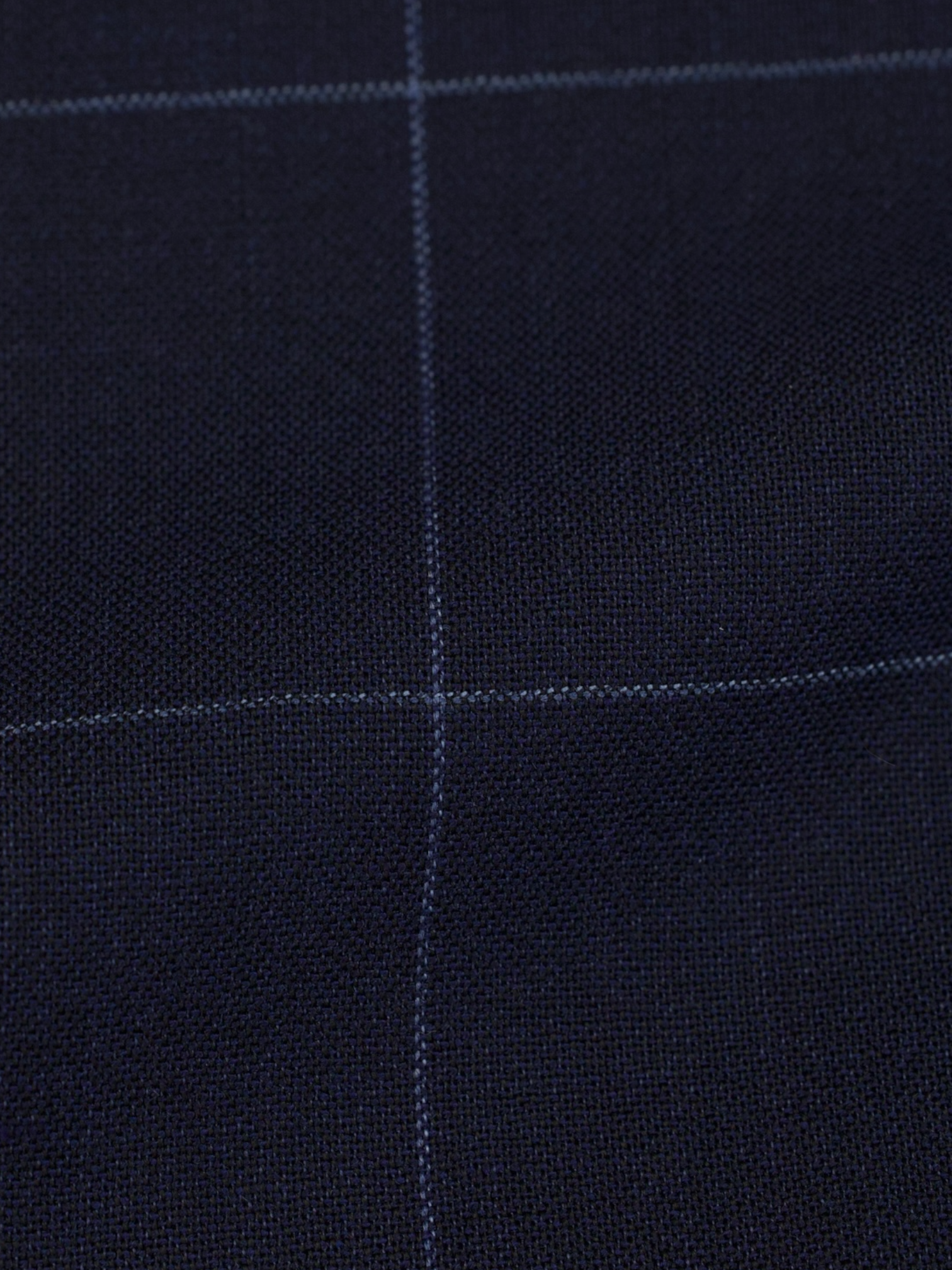 Caruso Dark Blue Cool-Wool Windowpane Trousers