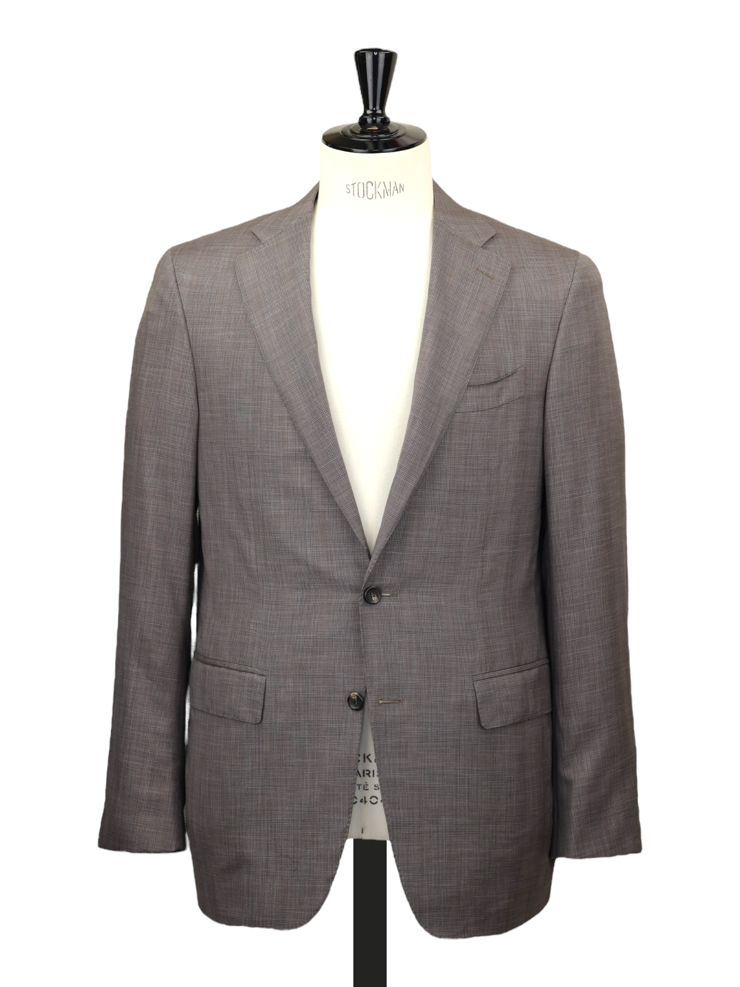 Canali Taupe Super 150's Wool & Silk Glenplaid Summer Suit + Extra Trousers