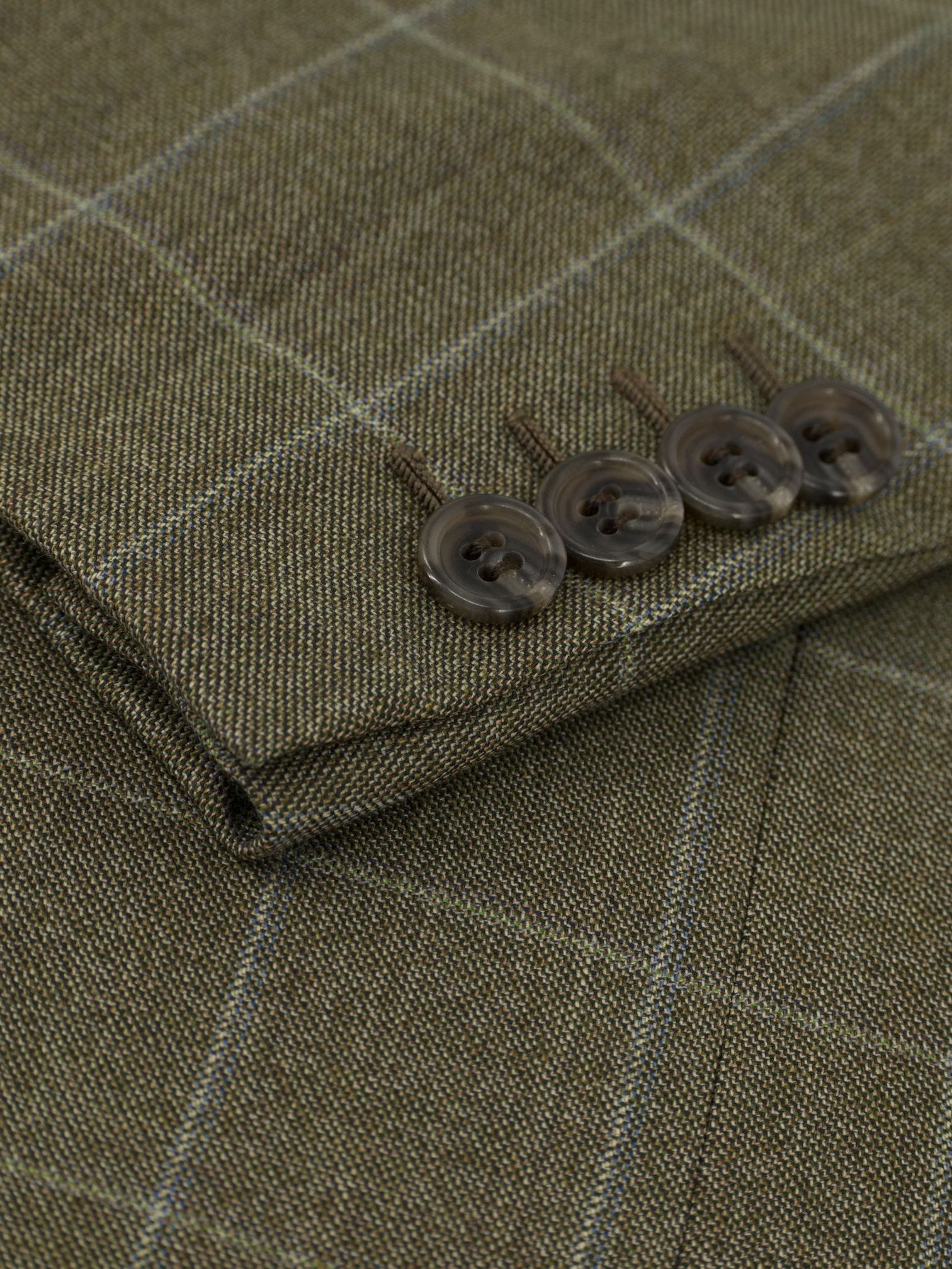 Brioni Moss Green & Light Blue Fine-Wool Windowpane Palatino Jacket