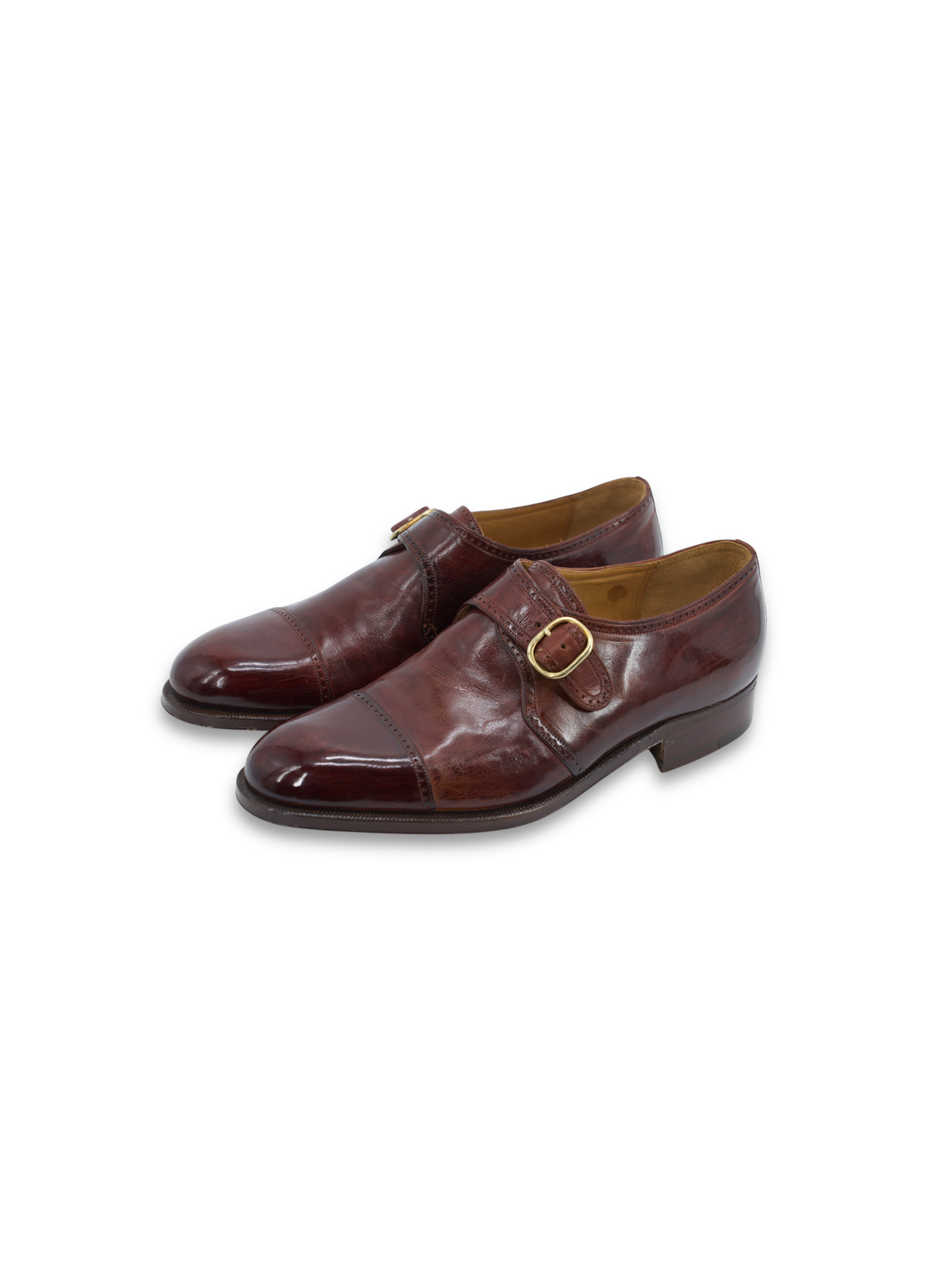 Silvano Lattanzi Brown Leather Handmade Single-Monk Strap