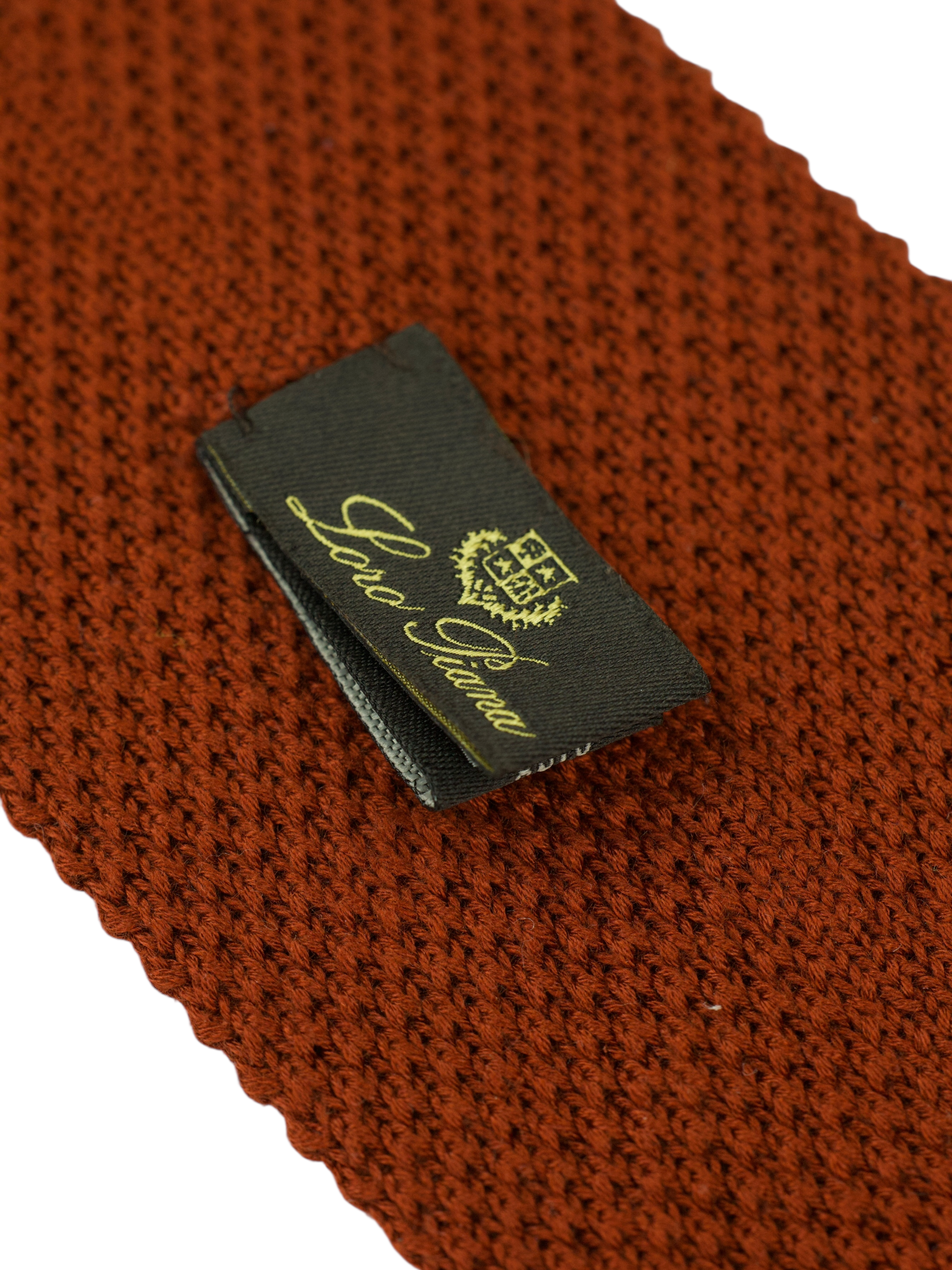 Loro Piana Terracotta Silk-Knitted Tie