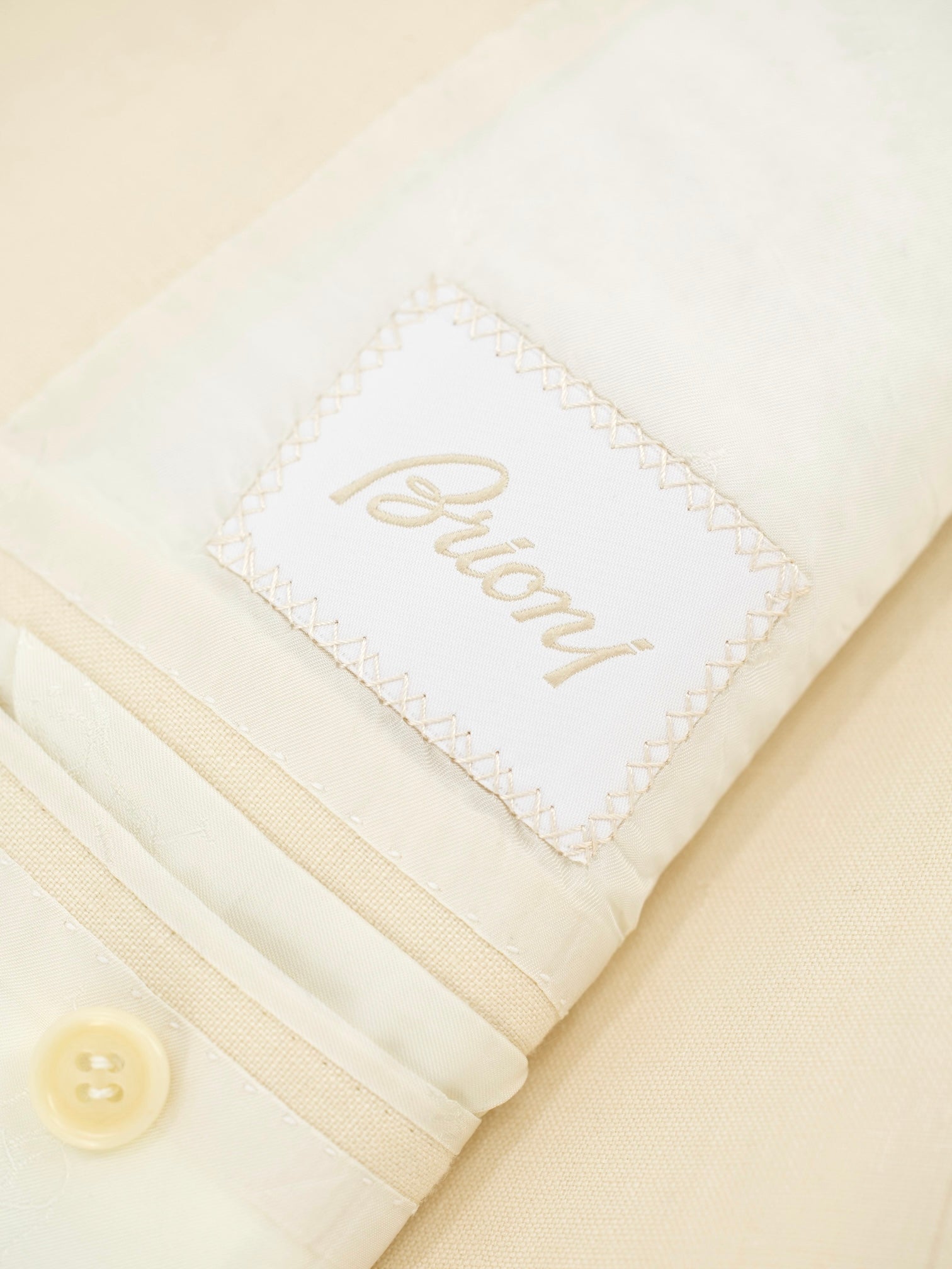 Brioni Ivory Pure Linen Palatino Summer Suit