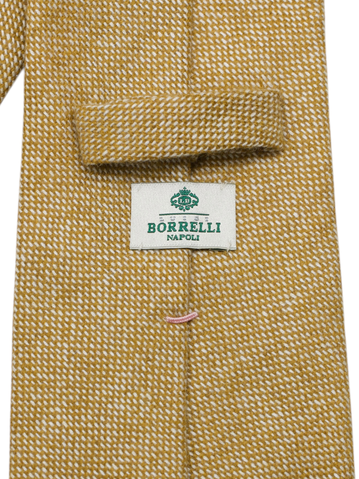 Luigi Borrelli Caramel Brown Pure Cashmere Pinpoint Tie