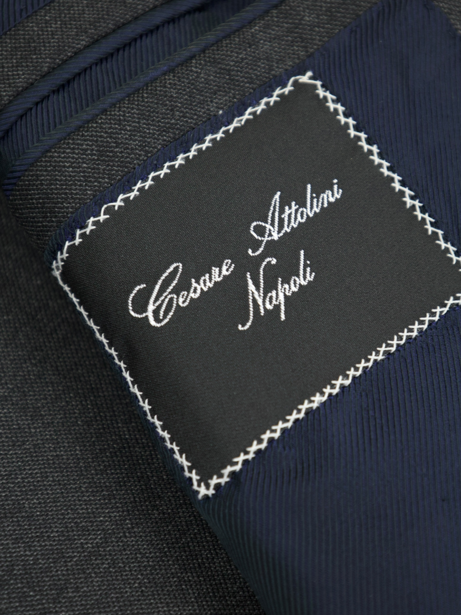 Cesare Attolini Dark Grey Super 140’s Sharkskin Suit