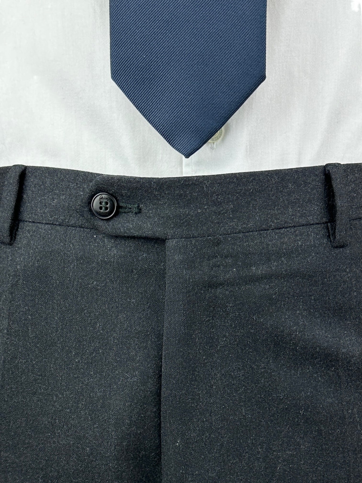 Brioni Dark Grey Flannel Trousers
