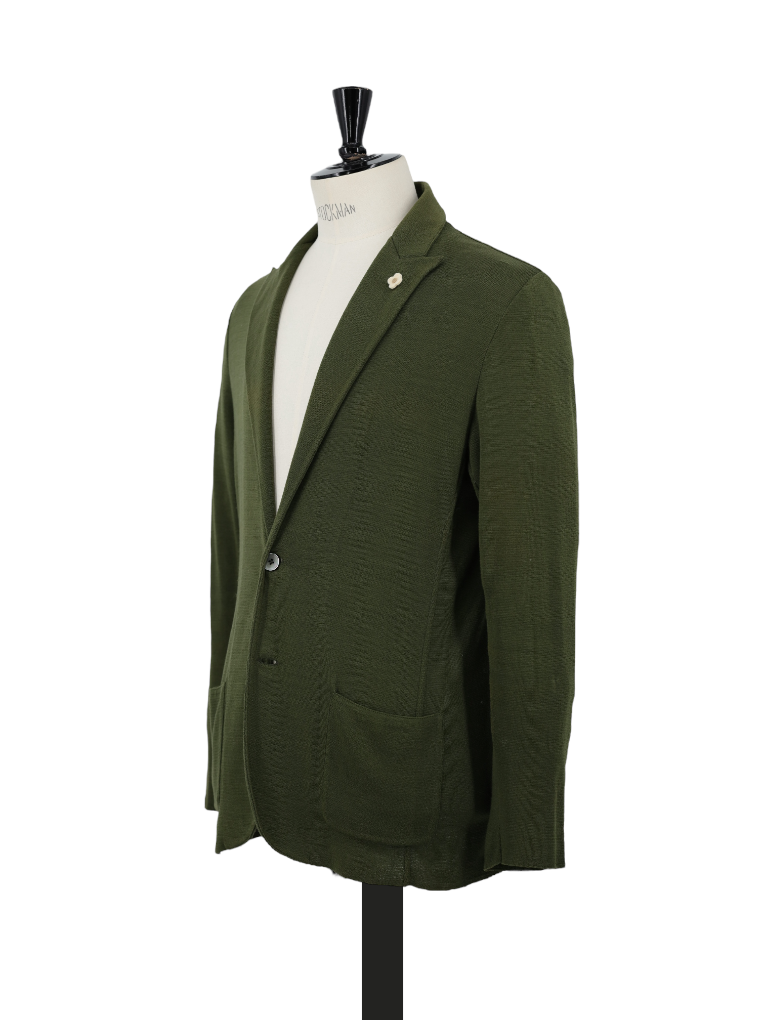 Lardini Dark Olive Cotton Jersey-Knitted Sweater Jacket