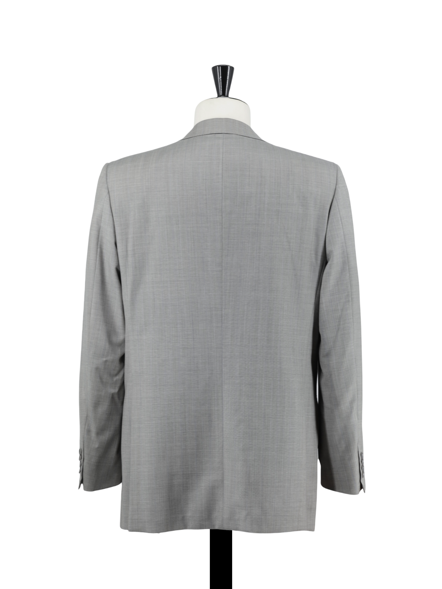 Brioni Light Grey & Light Blue Fine-Wool Pinstripe Lungo Suit