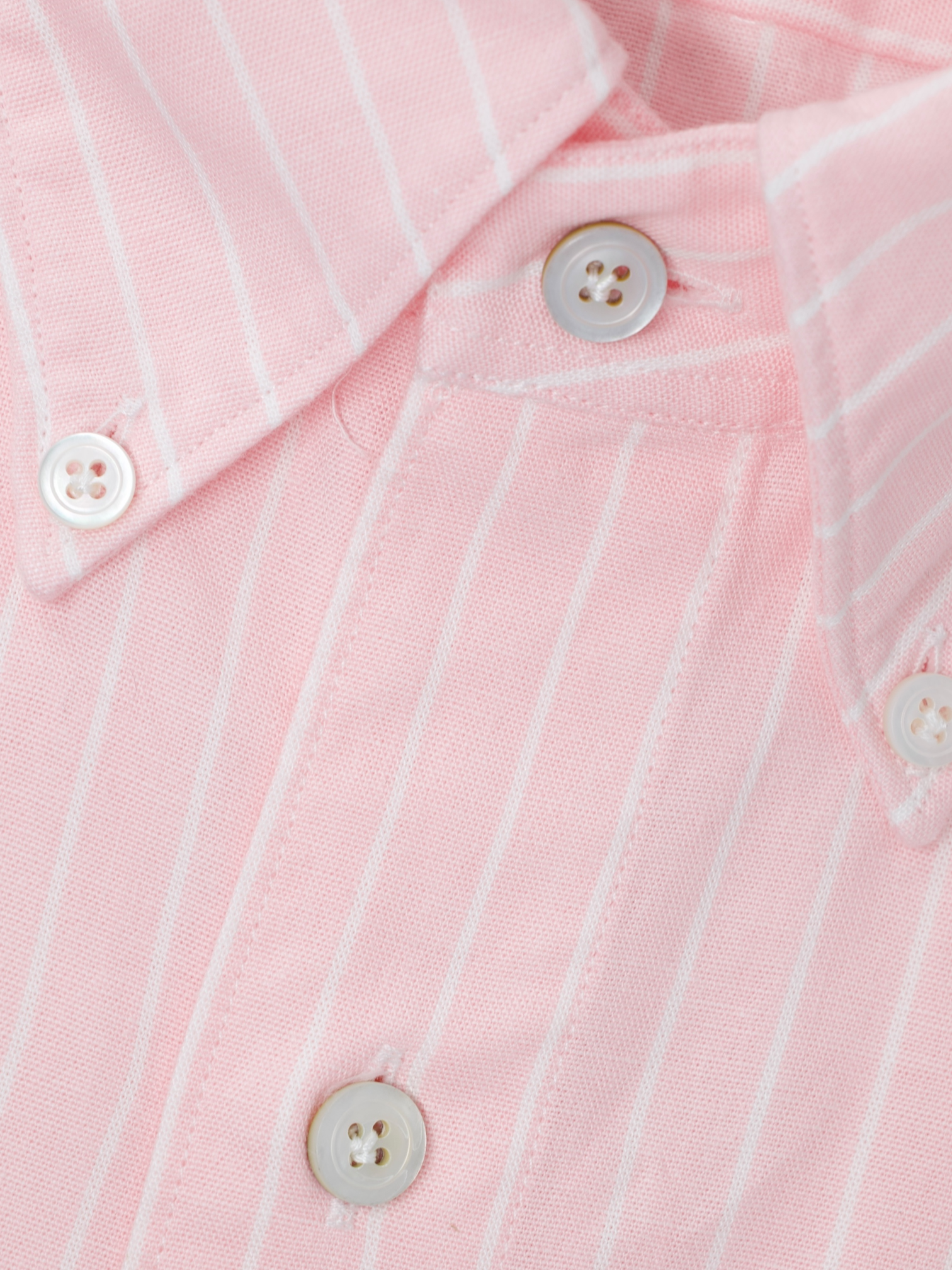 Finamore Pink Heavyweight Chambray Cotton Button-Down Shirt