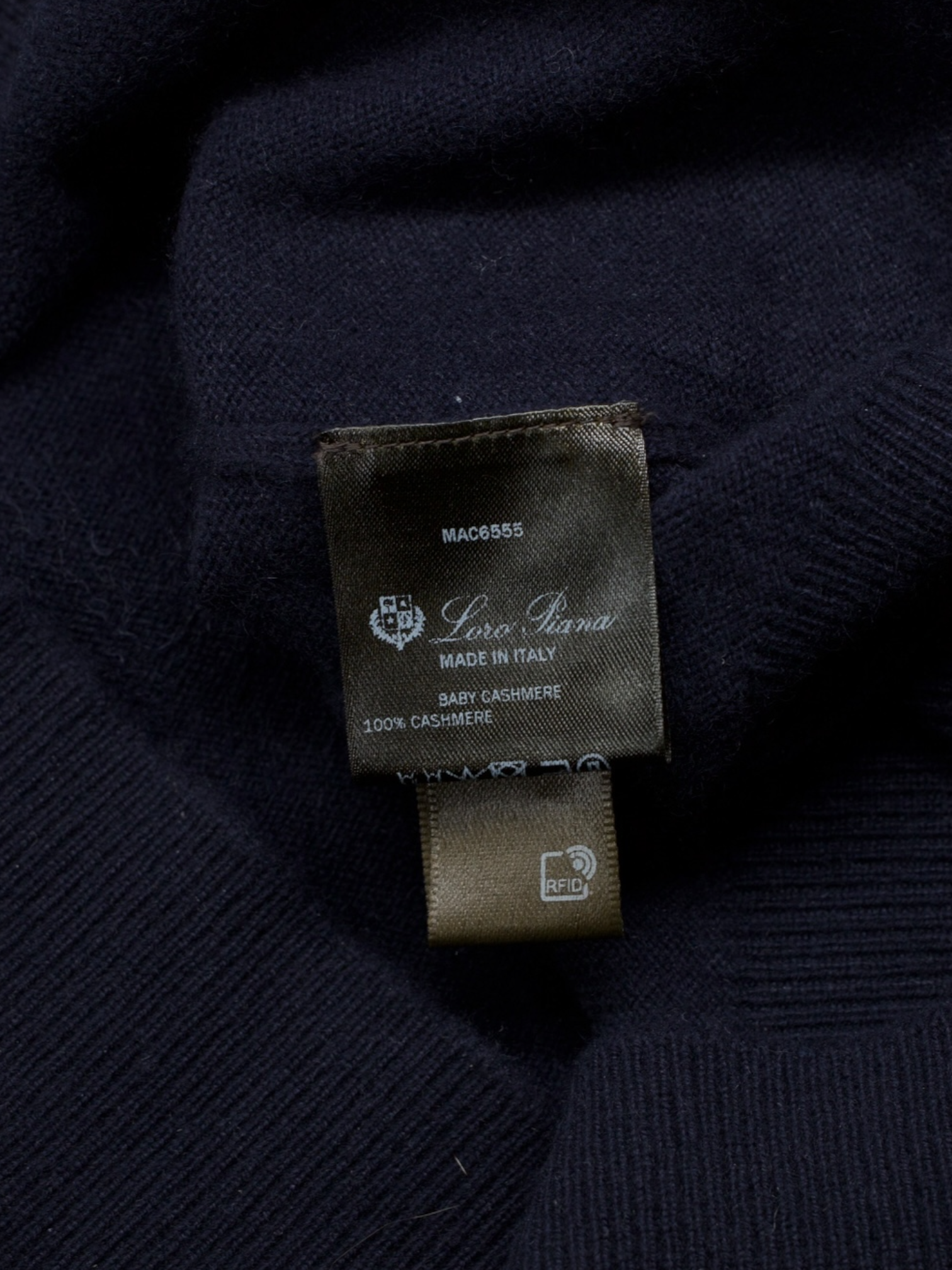 Loro Piana Navy Baby-Cashmere Roundneck Sweater