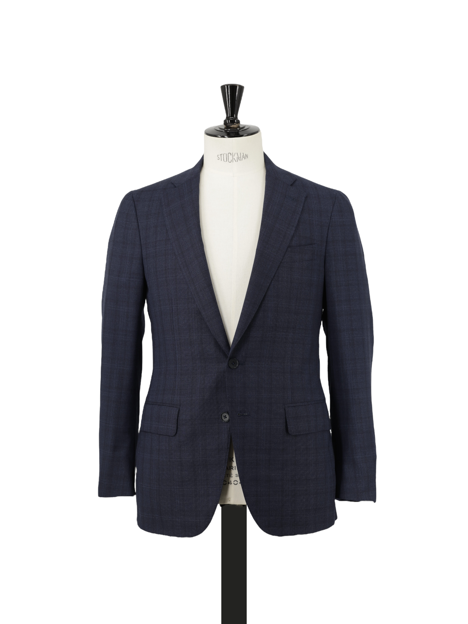 Isaia Dark Blue Fine-Wool Shadow Check “Amalfi” Suit