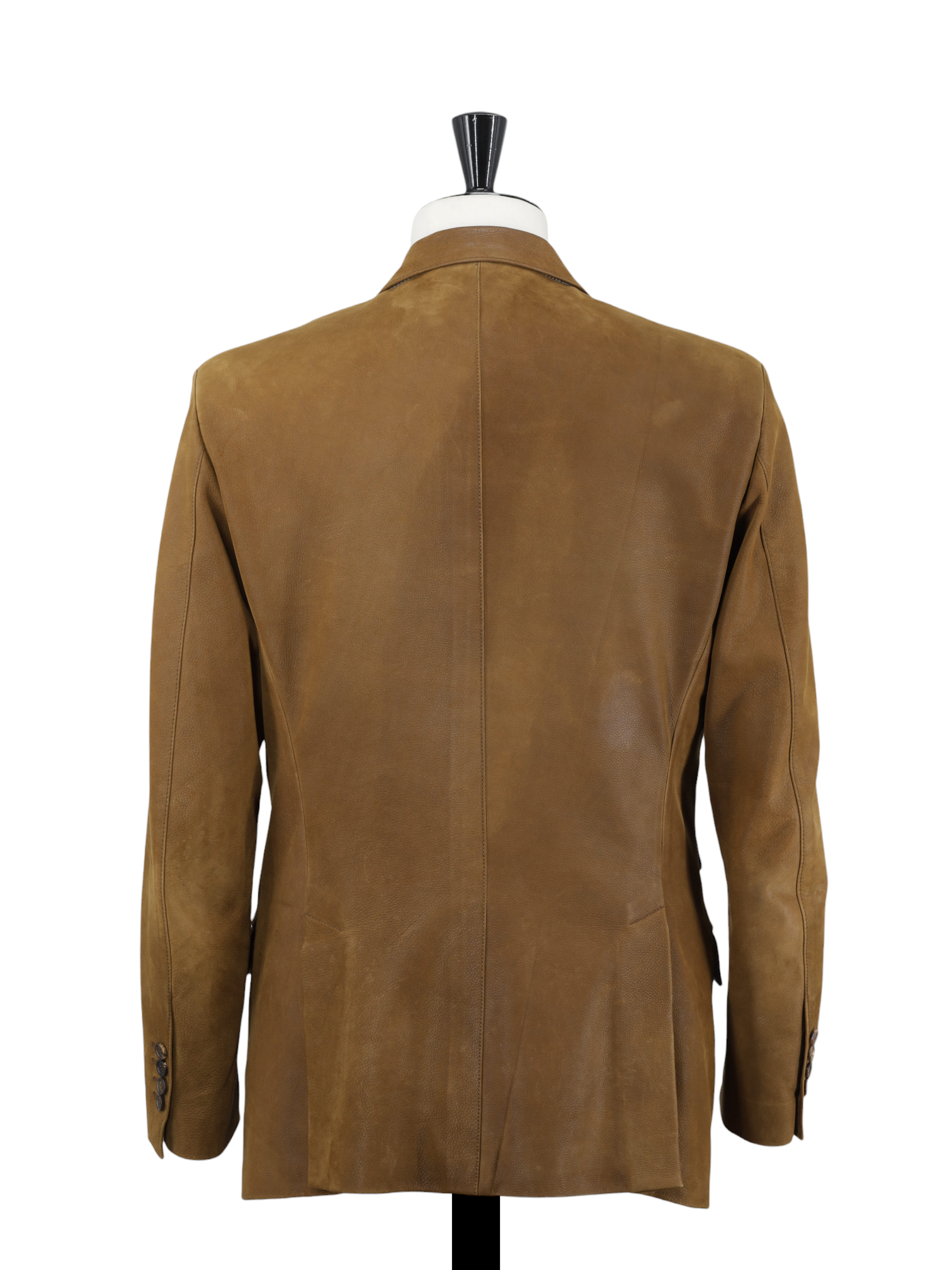 Brunello Cucinelli Whiskey Brown Grain-Leather Jacket