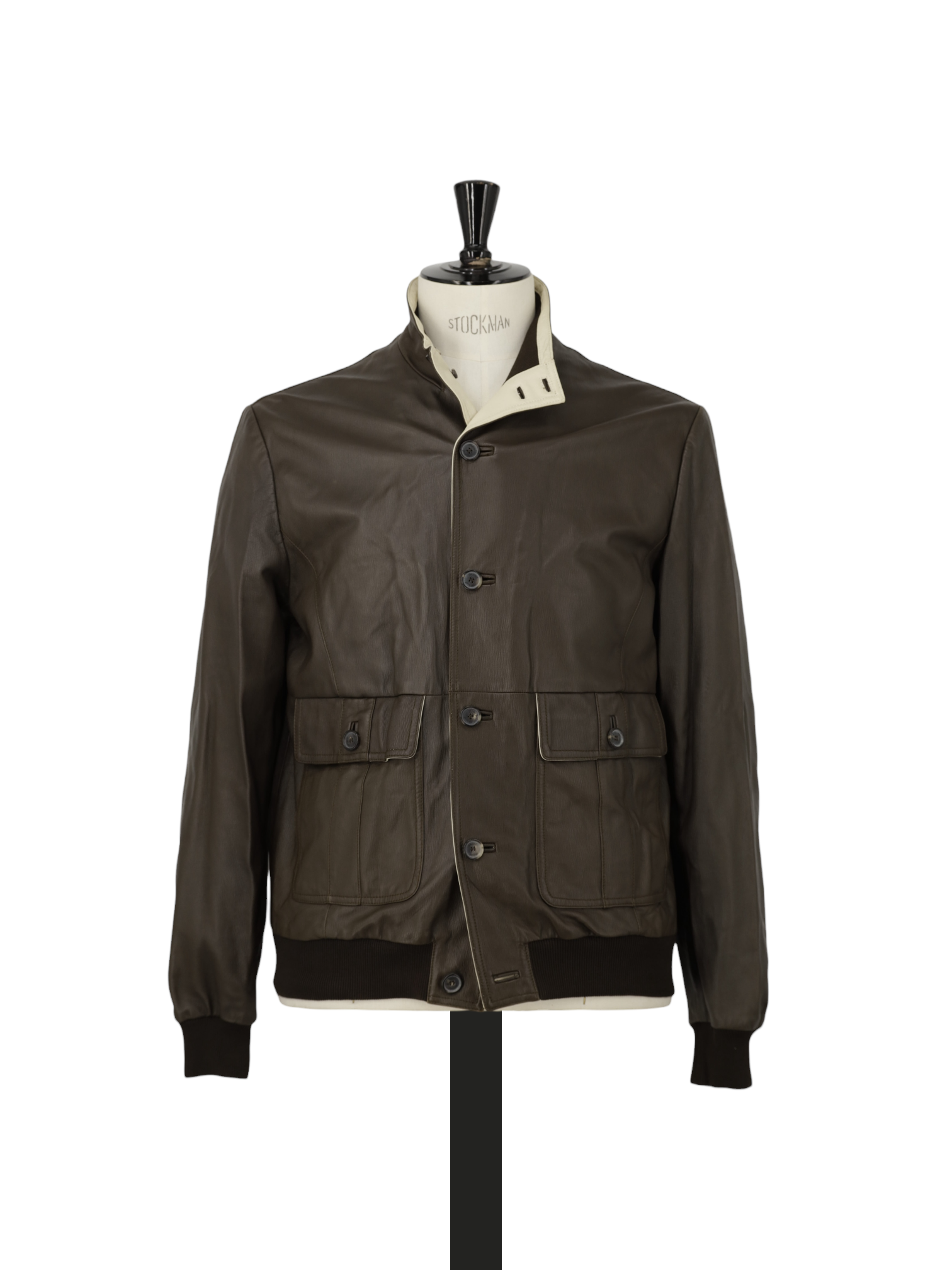 Brioni Brown Soft-Embossed Nappa Leather Jacket