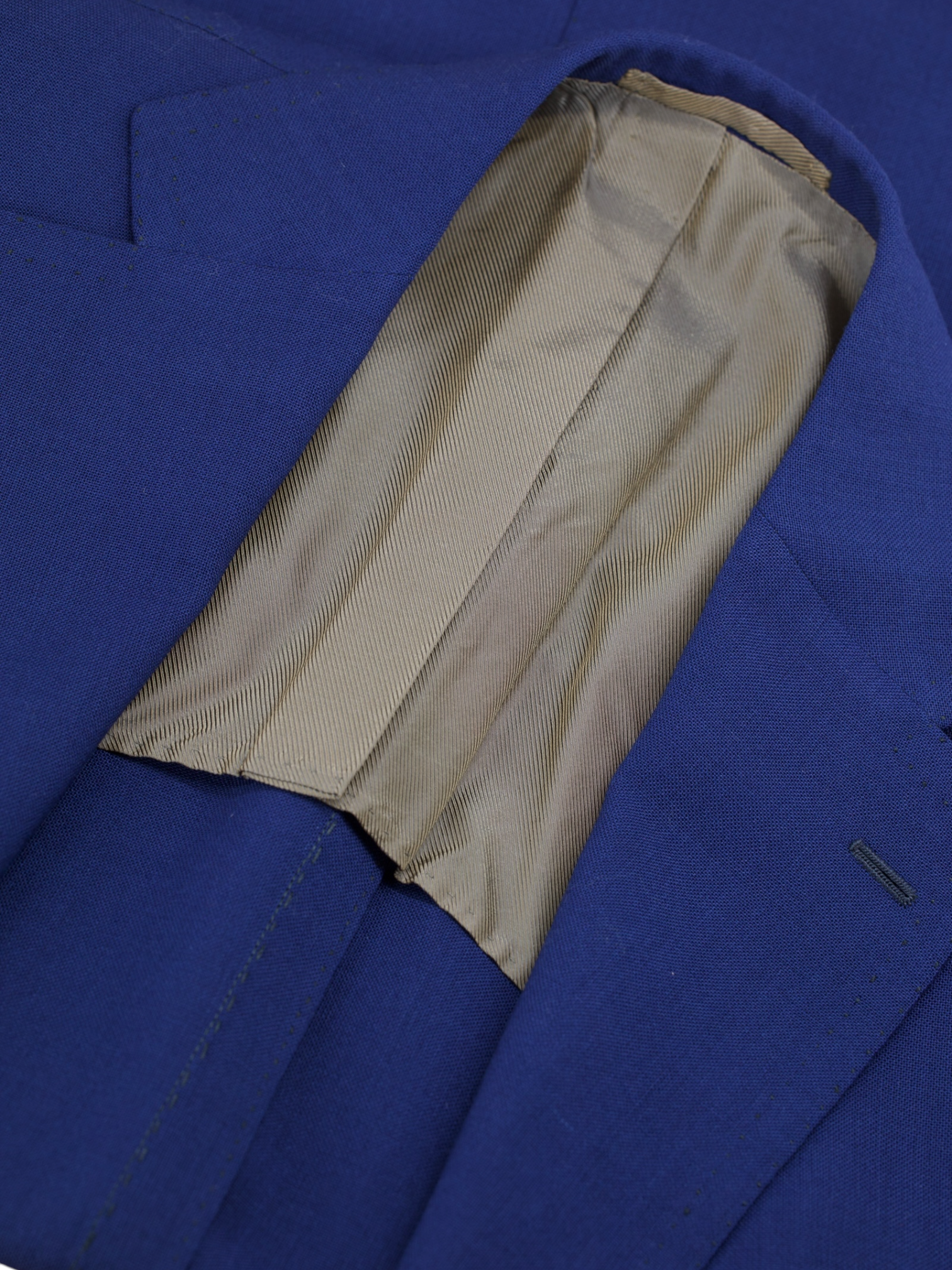 Cesare Attolini Royal Blue High-Spun Wool Basket-Weave Suit