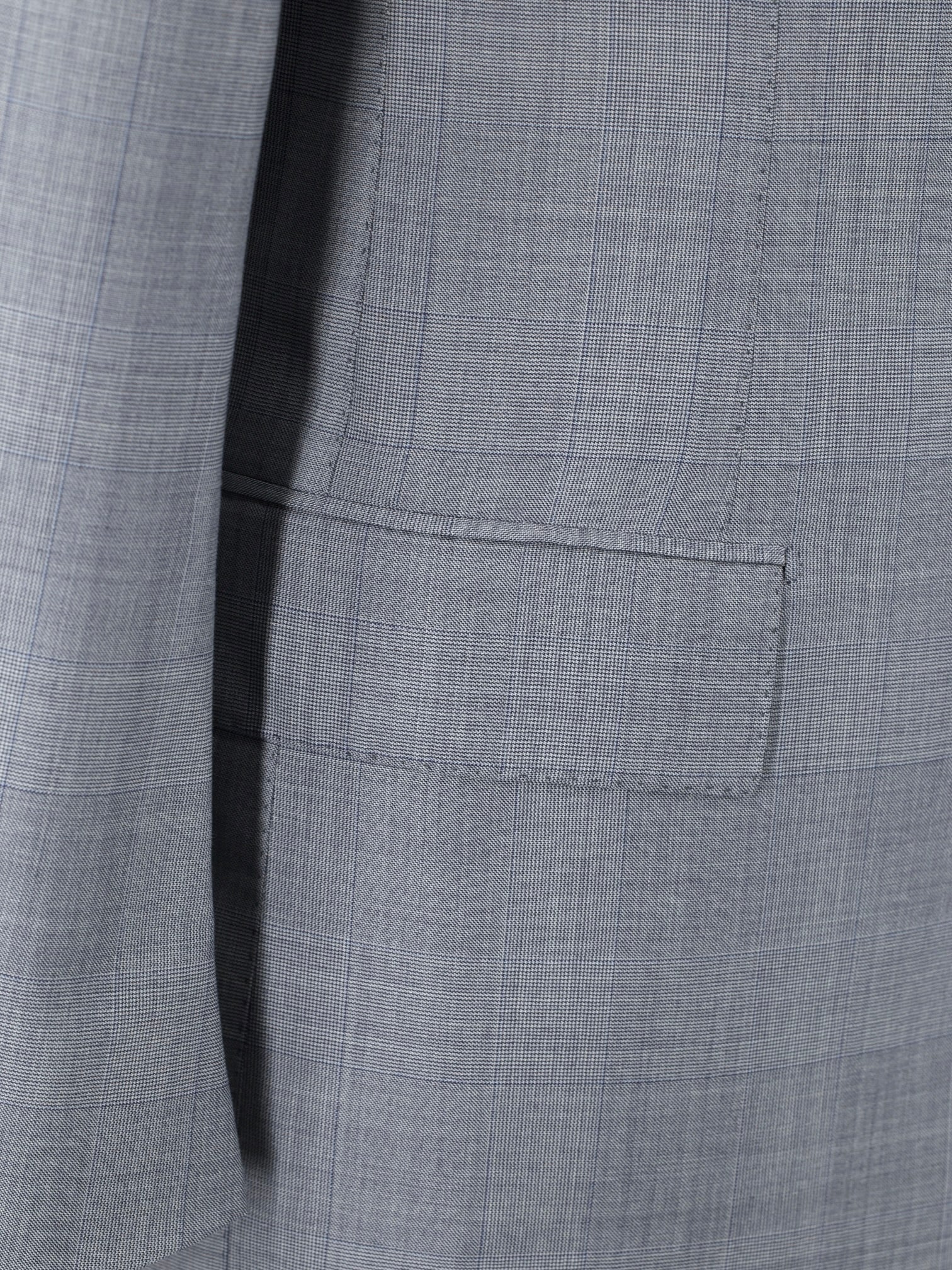 Cesare Attolini Light Grey & Steel Blue Super 150's & Silk Checkered Suit