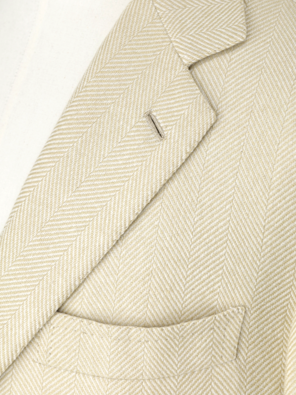 Luigi Borrelli Beige Heavyweight-Cashmere Herringbone Jacket