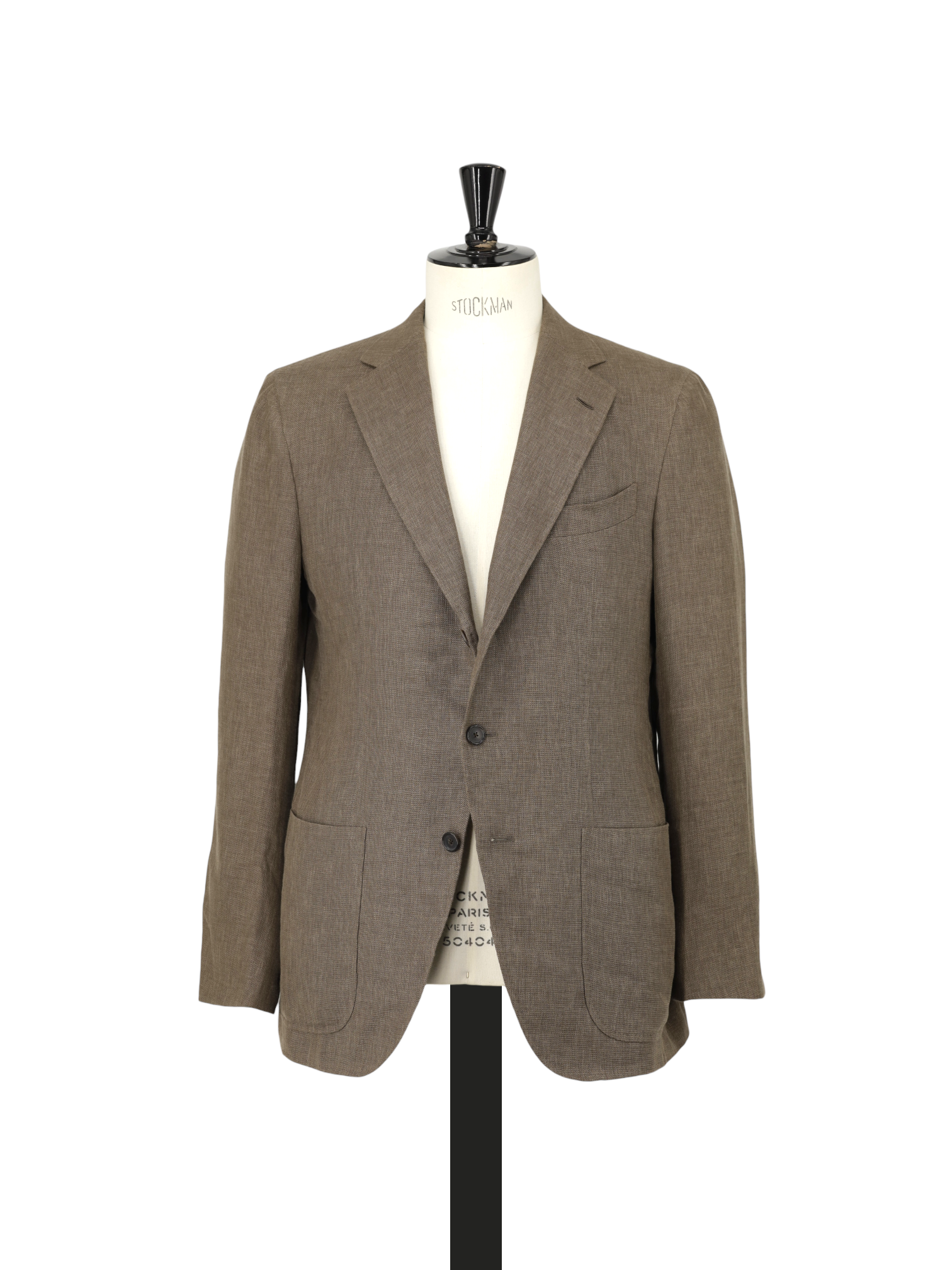 Caruso Light Brown Wool, Silk & Linen Plain-Weave Jacket