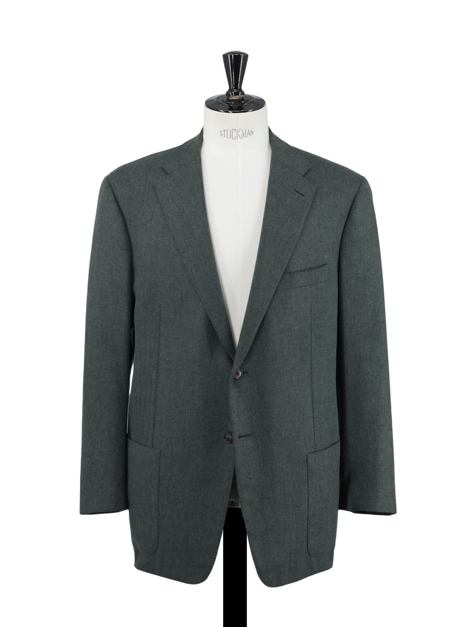 Corneliani Verdigris Green Wool, Cashmere, Silk & Angora Herringbone Jacket