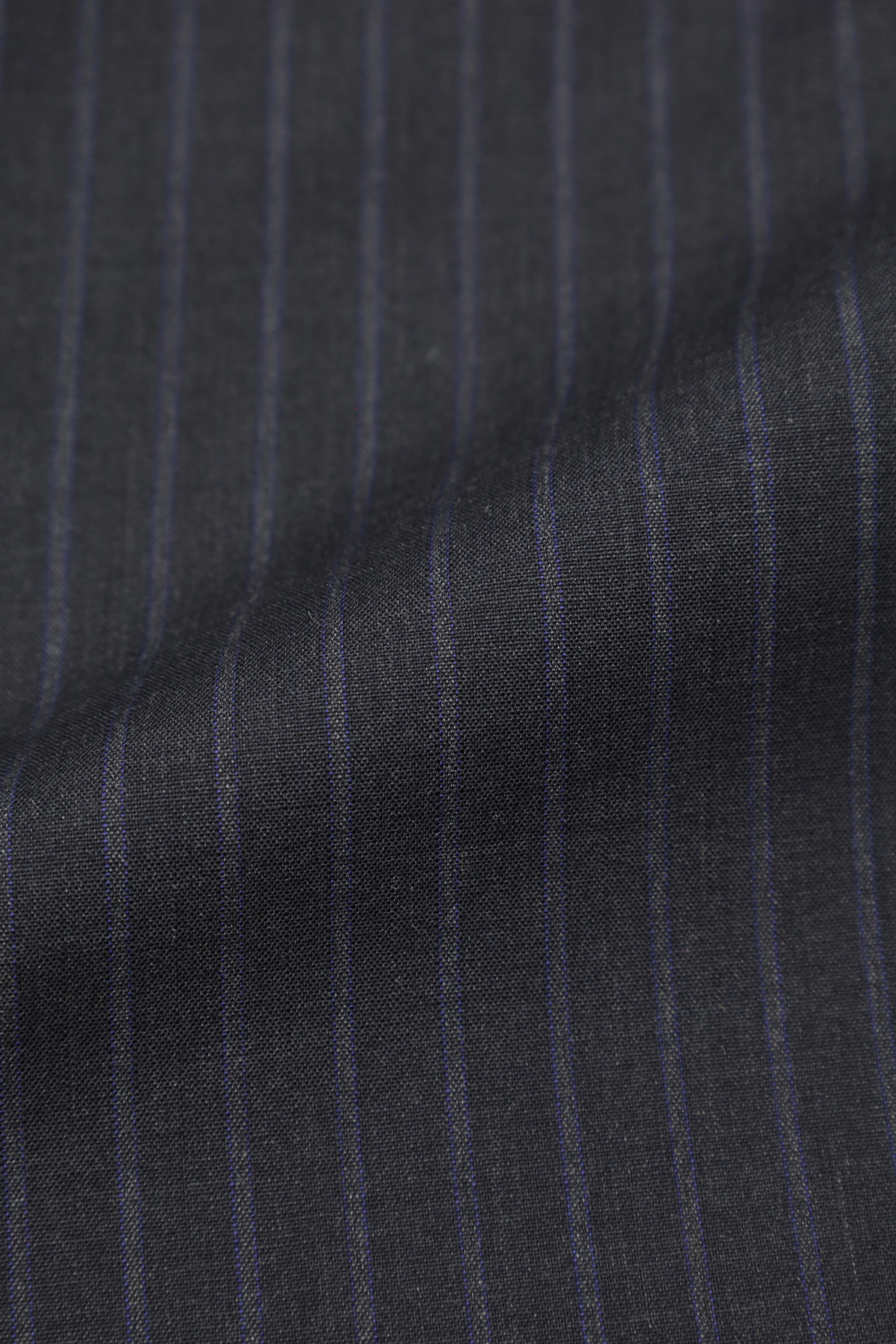 Kiton Dark Grey Super 180's "Blanc Blu" Pinstripe Suit