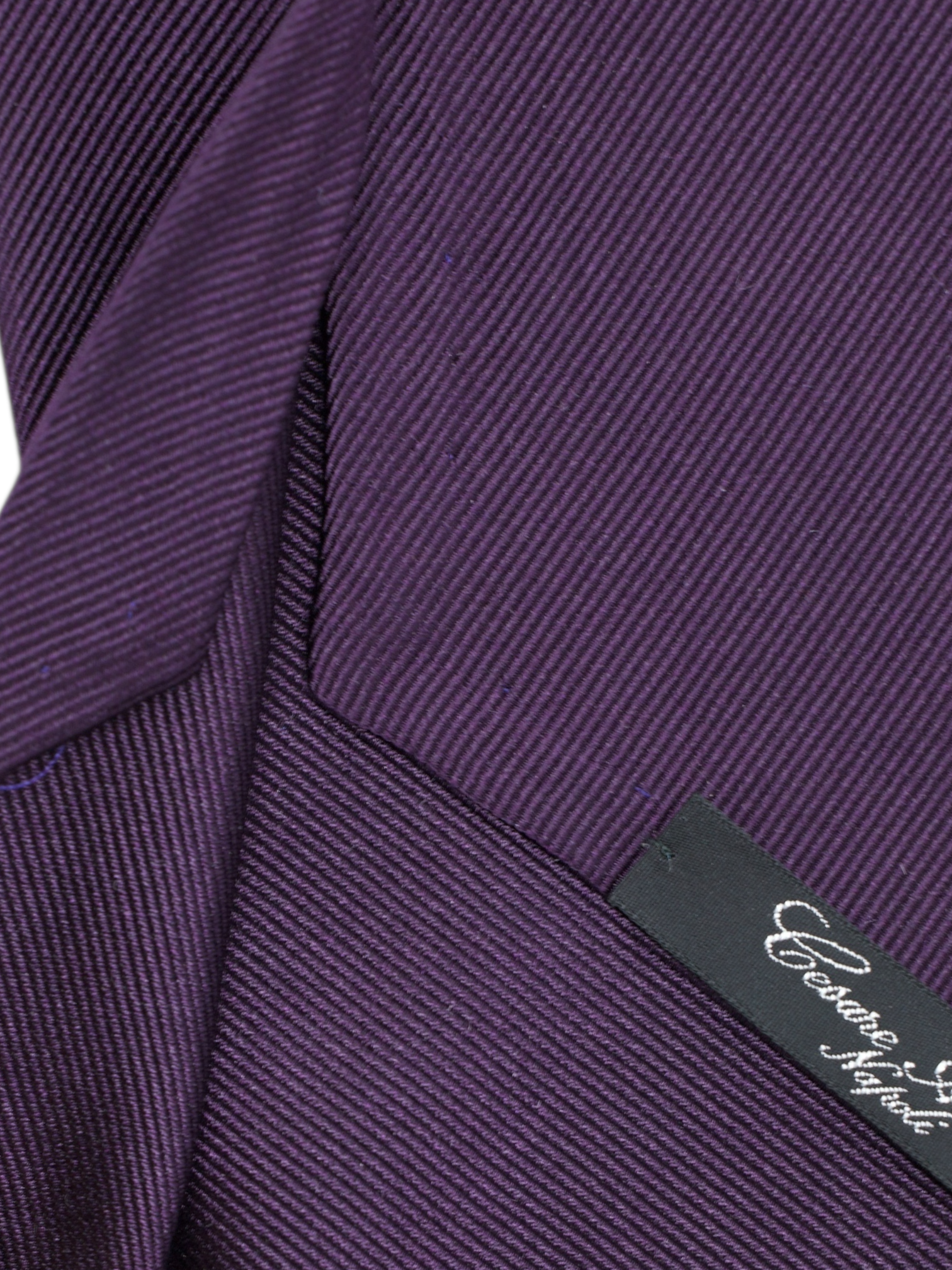 Cesare Attolini Dark Purple Handrolled Silk Tie