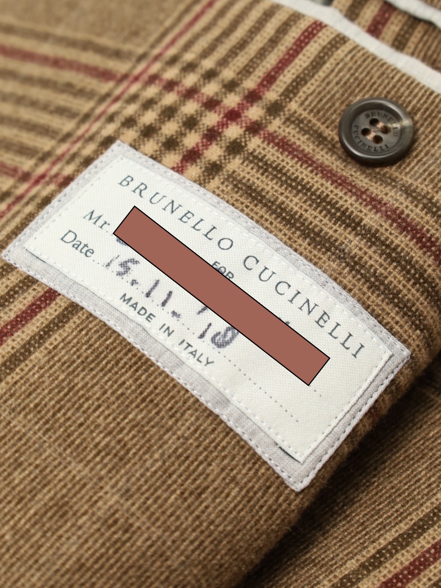 Brunello Cucinelli Light Brown Wool & Cashmere Glenplaid Jacket