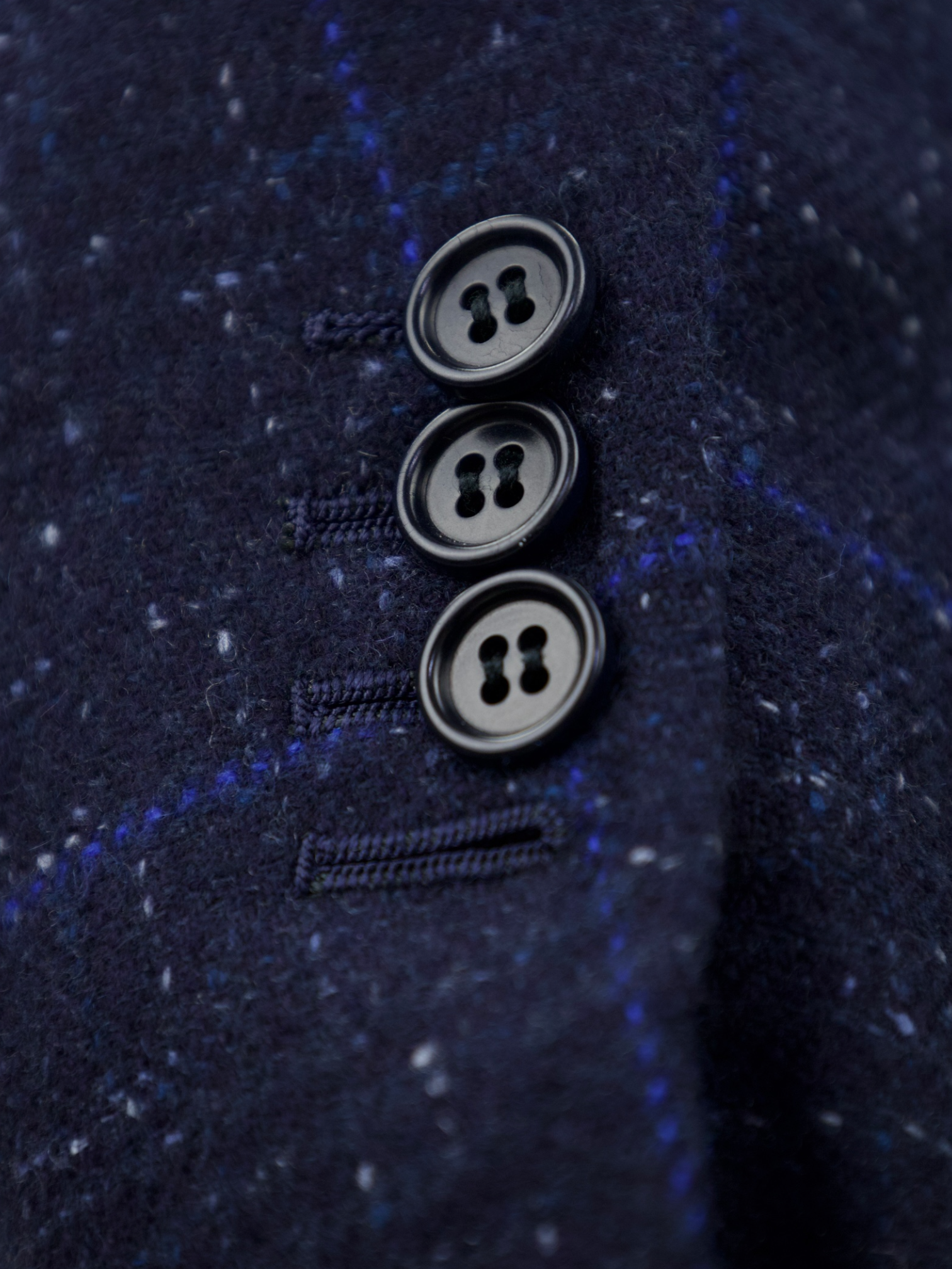 Kiton Blue Windowpane Cashmere Bouclé Jacket