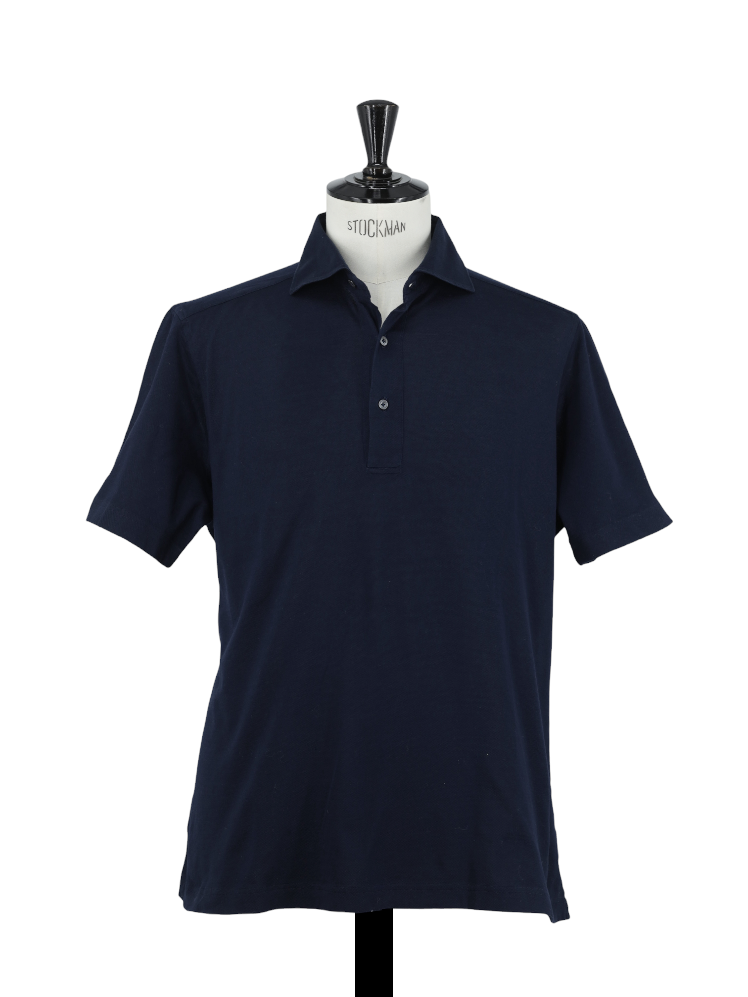 Fray Navy Knitted Pique-Cotton Popover Polo-Shirt