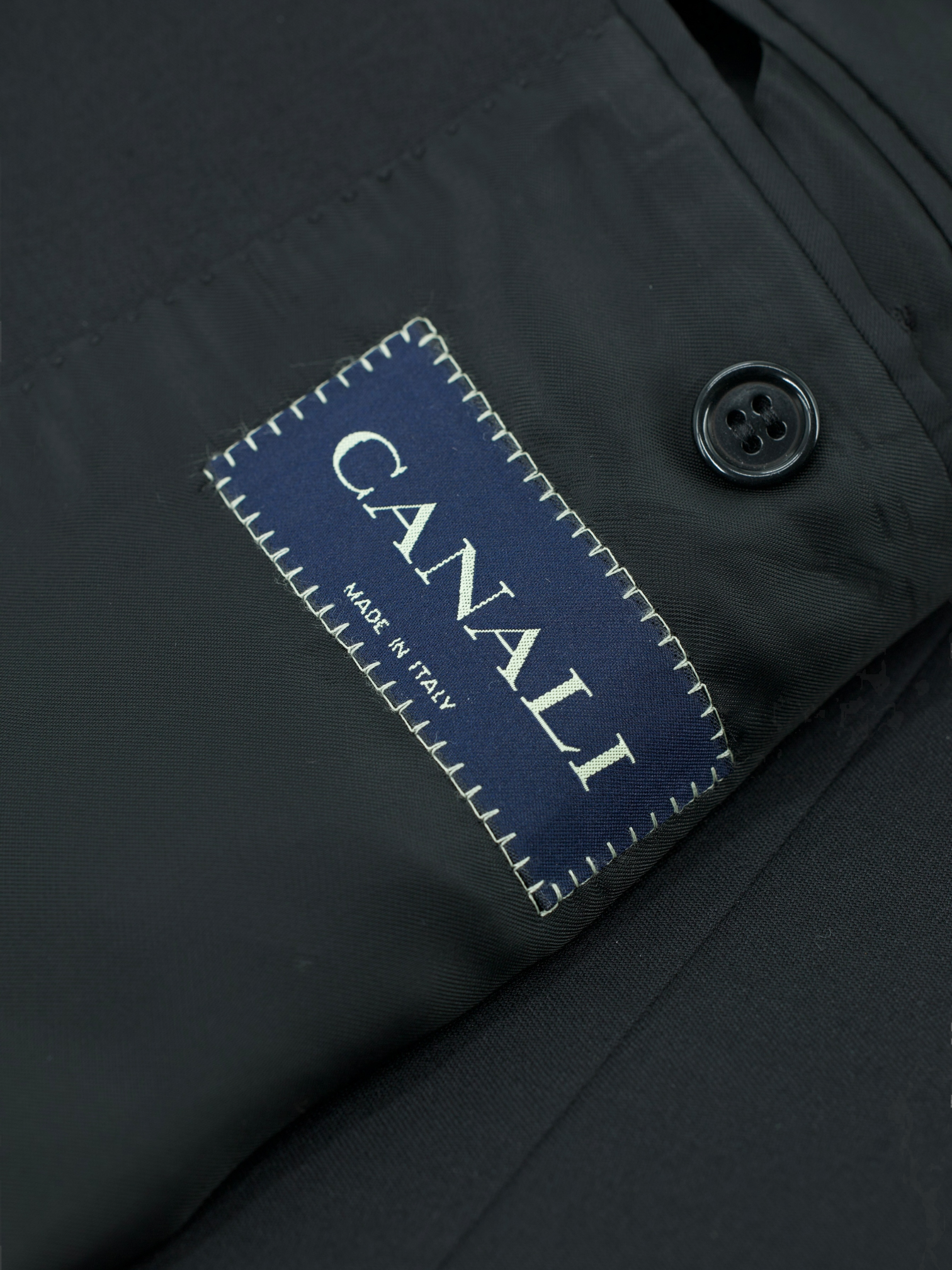 Canali Black Fine Wool Ceremonial Lounge Jacket