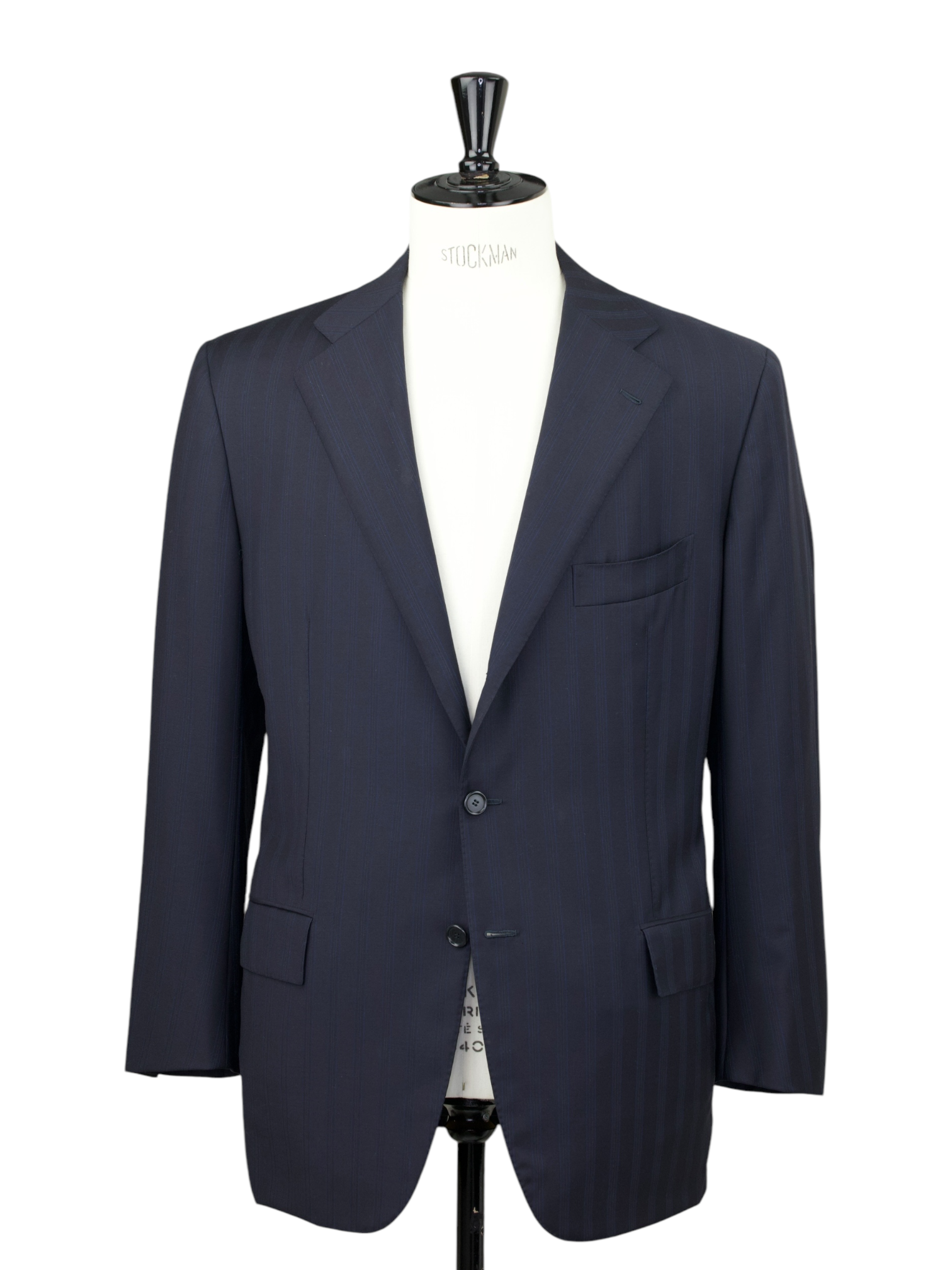 Cesare Attolini Navy & Light Blue Super 150’s Pinstripe Suit