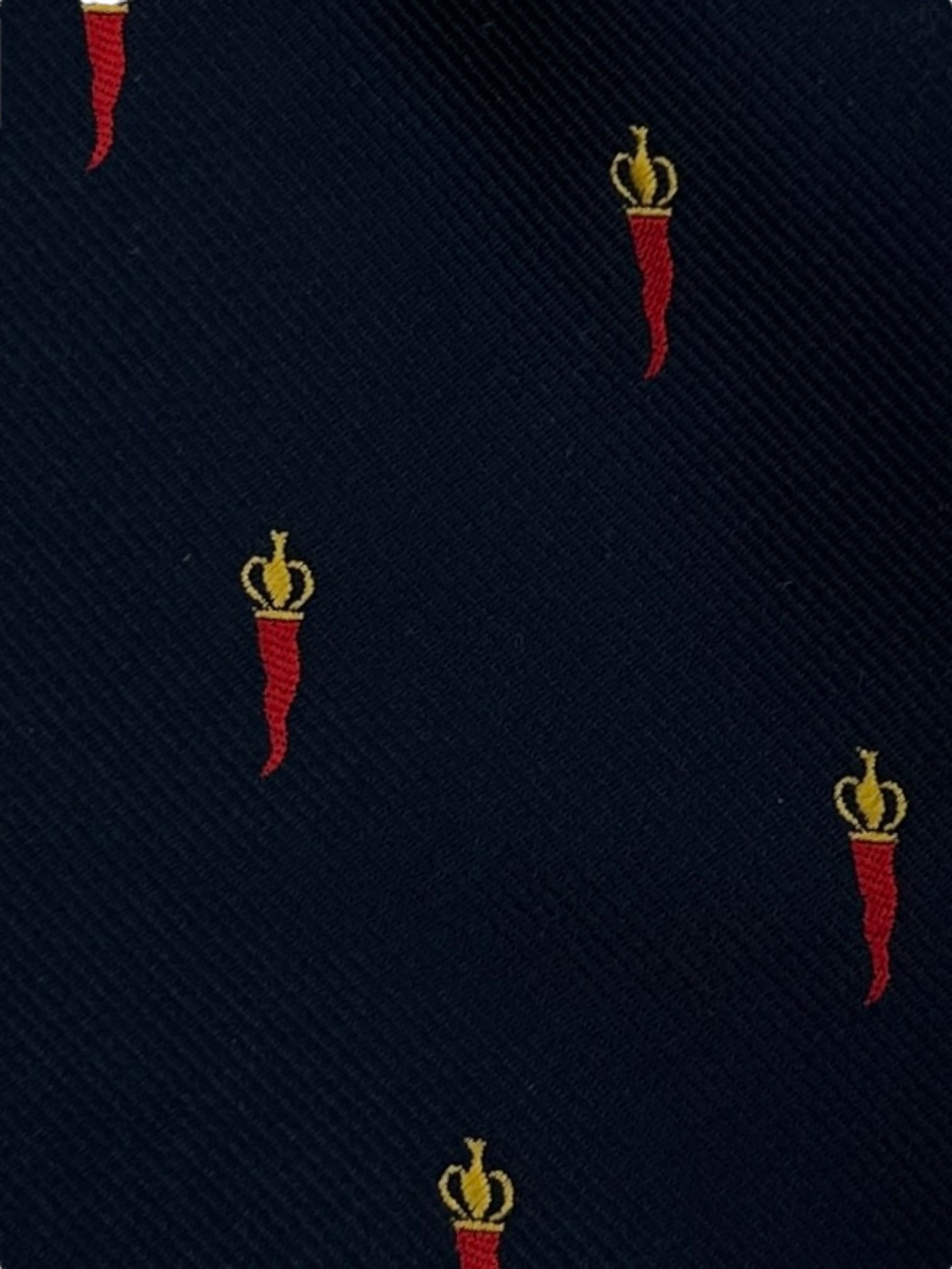 E.Marinella 3-Fold Navy with Red Pepper Pattern Tie