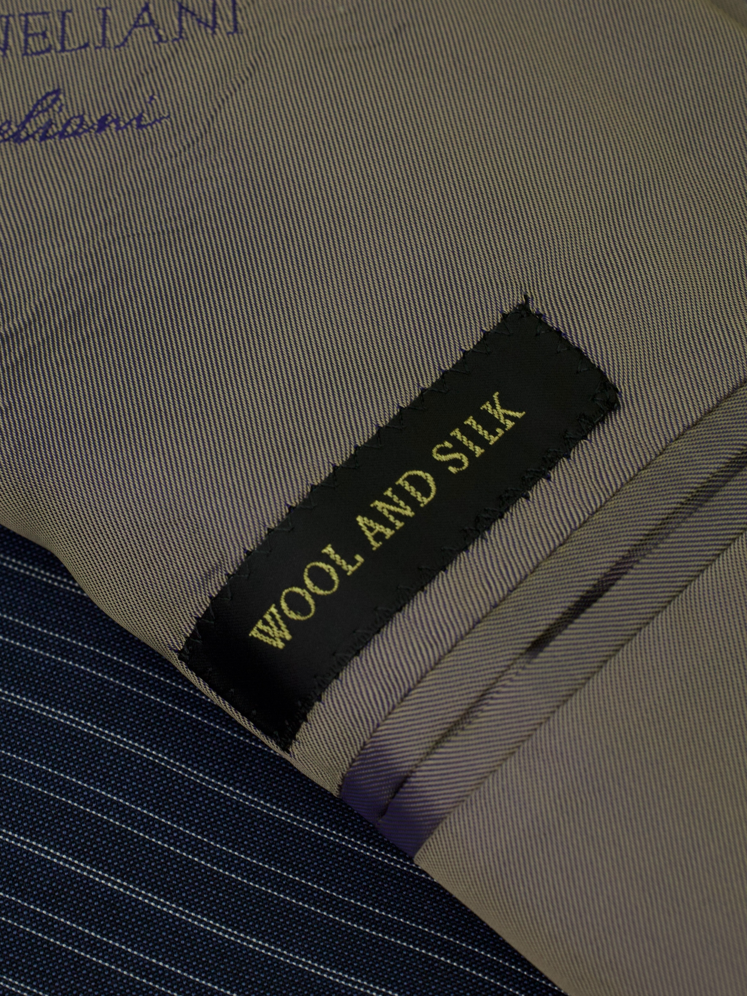 Corneliani Steel Blue Silk & Wool Multi-Pinstripe Suit
