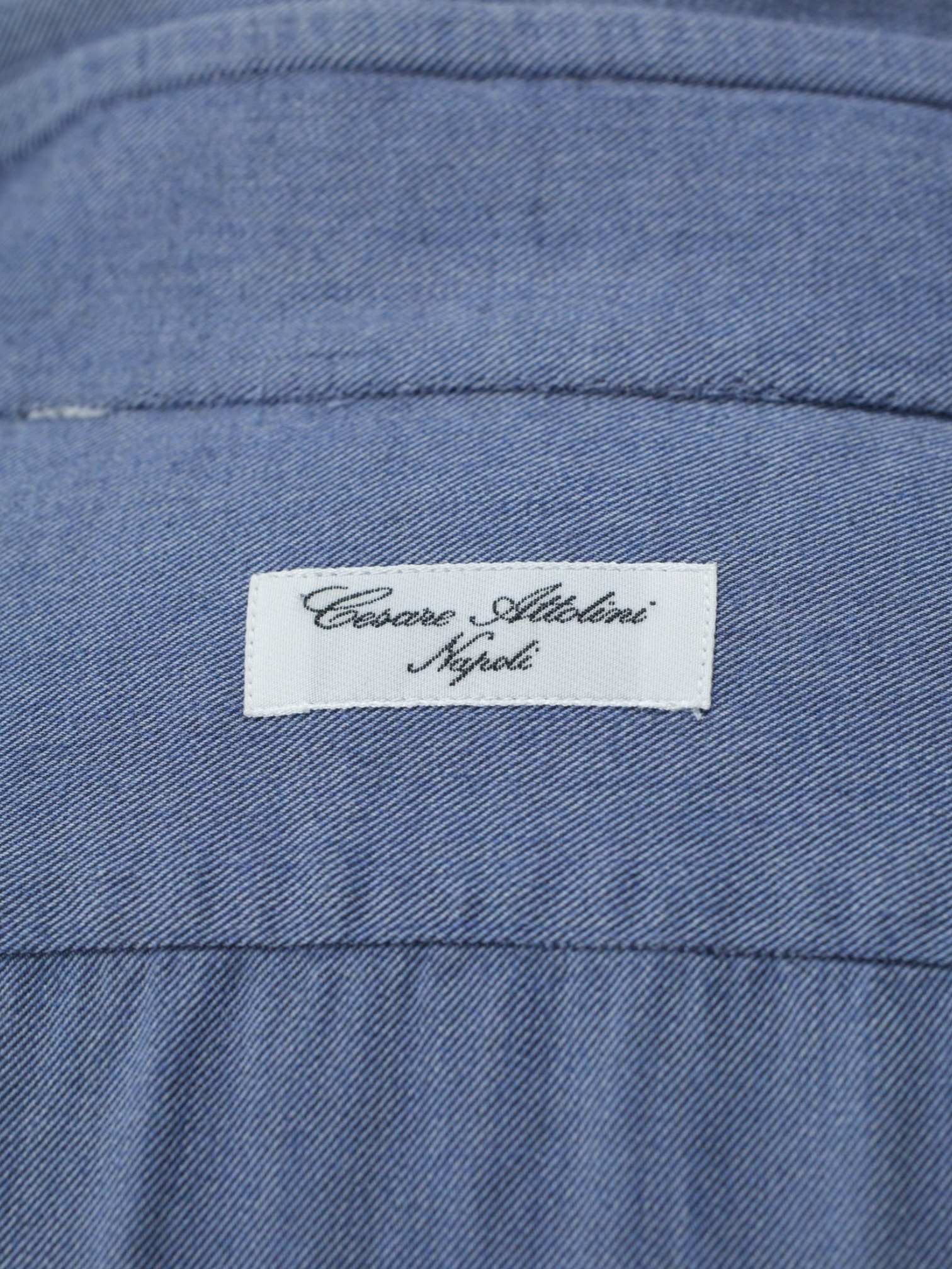Cesare Attolini Blue Handmade Cotton-Twill Shirt