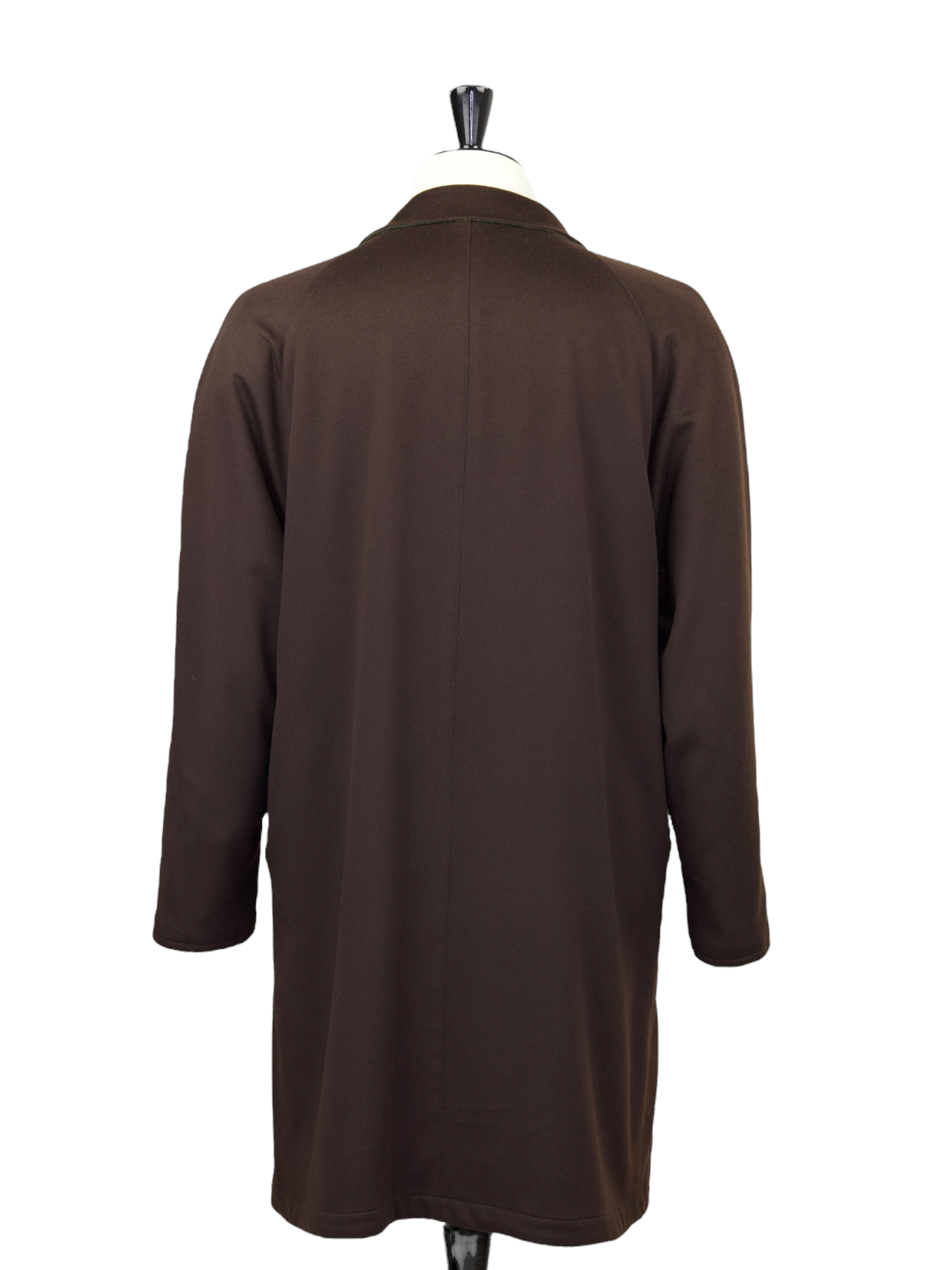 Kiton Chocolate Brown & Olive Green Reversible Cashmere Coat