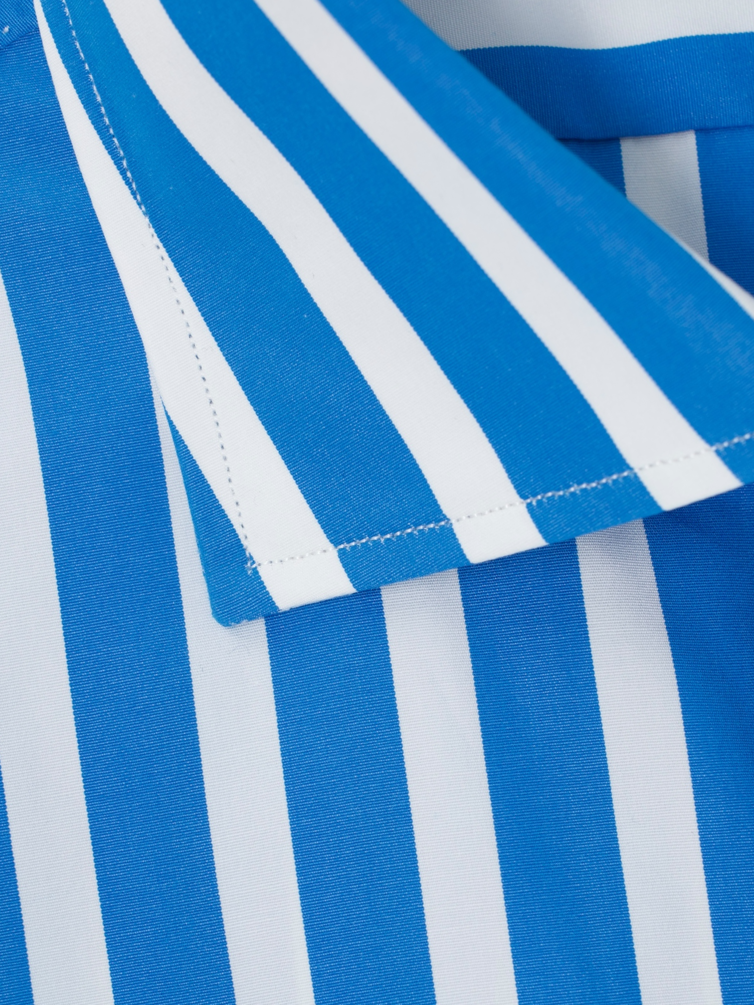 Finamore Sky Blue & White Cotton Bengal Stripe Shirt