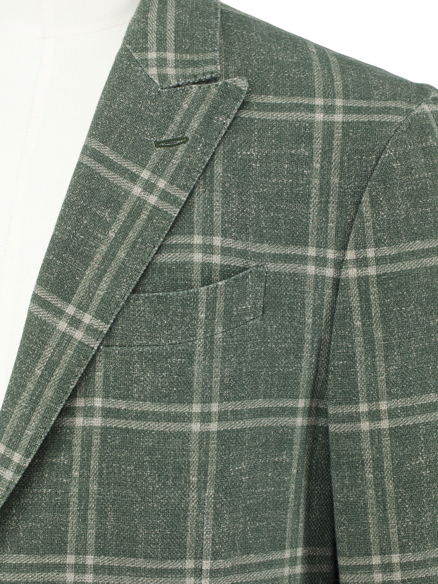 Lardini Khaki Green Cotton Tartan Check Jacket