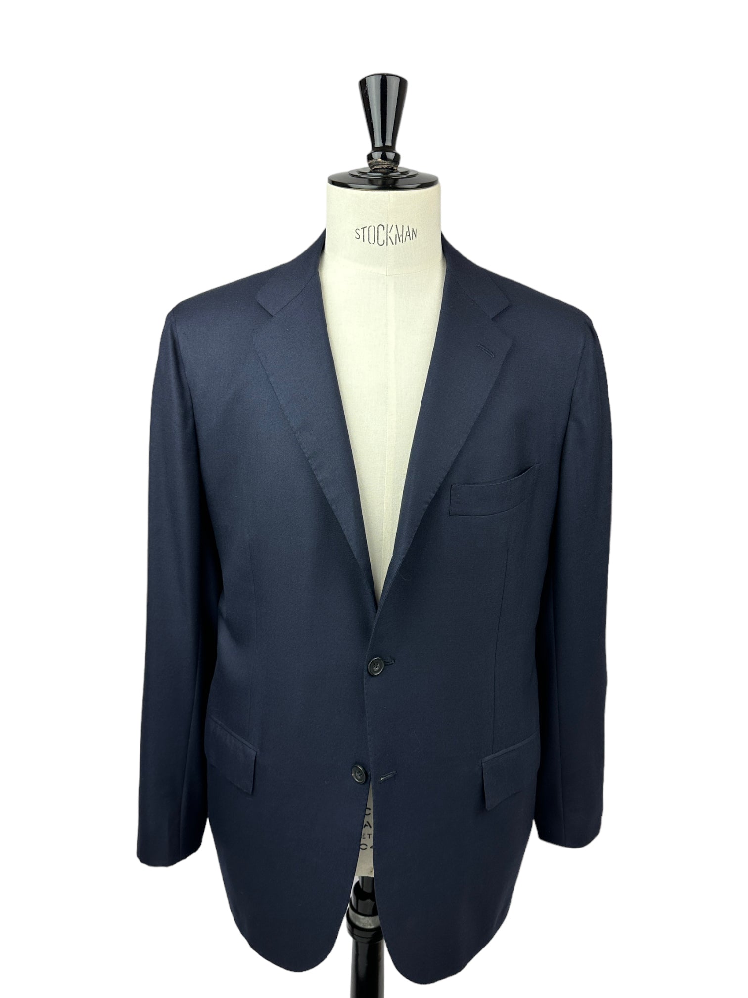 Kiton Navy Super 180's Wool Blazer