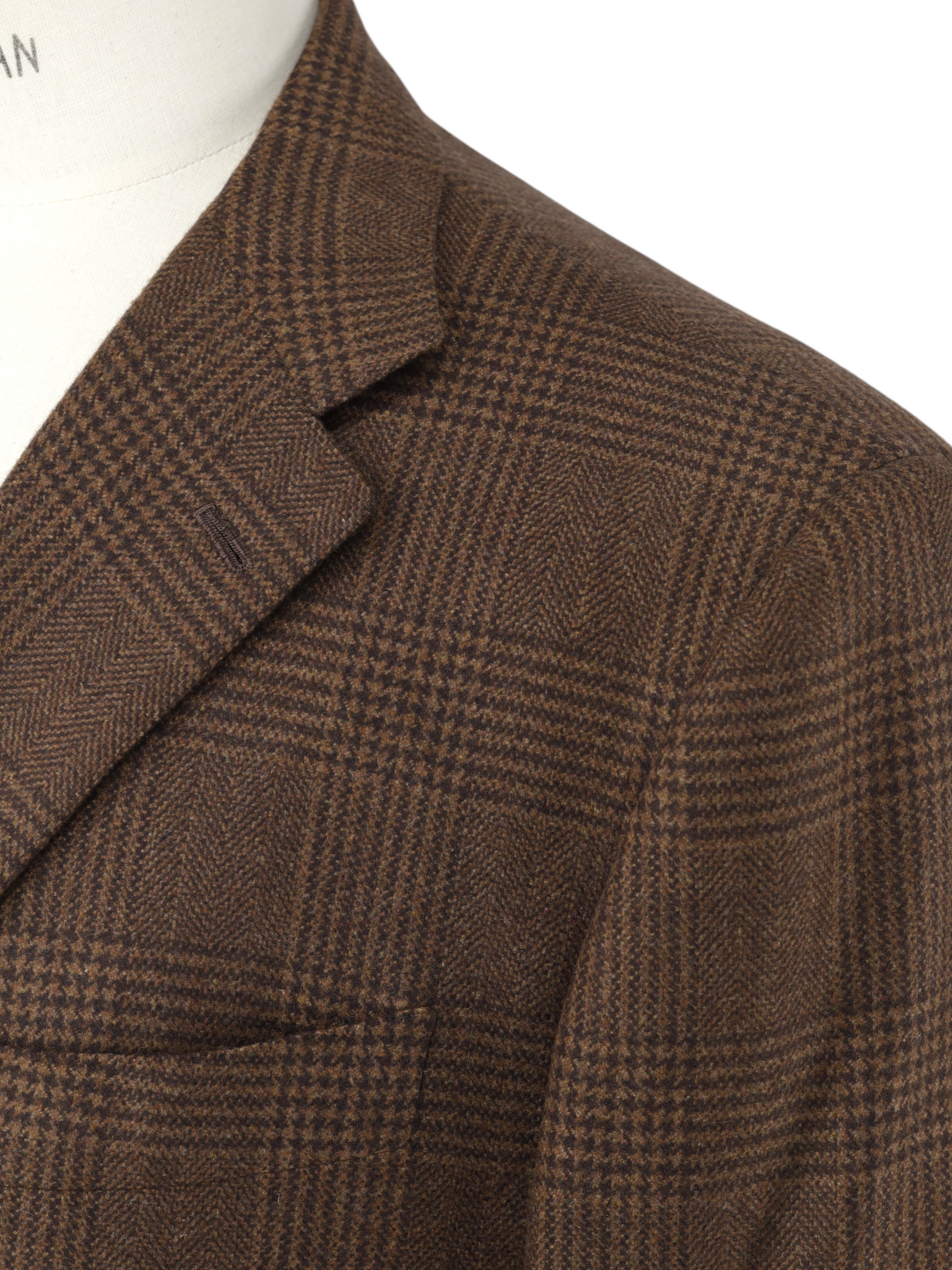 Kiton Brown Pure Plushy-Cashmere Prince of Wales Winter Suit