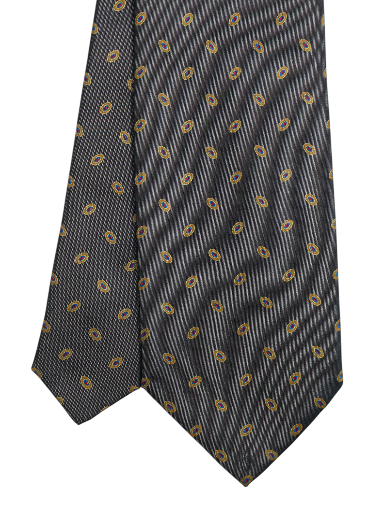 Brioni Drab Olive & Light Brown Silk Medaillon Pattern Tie